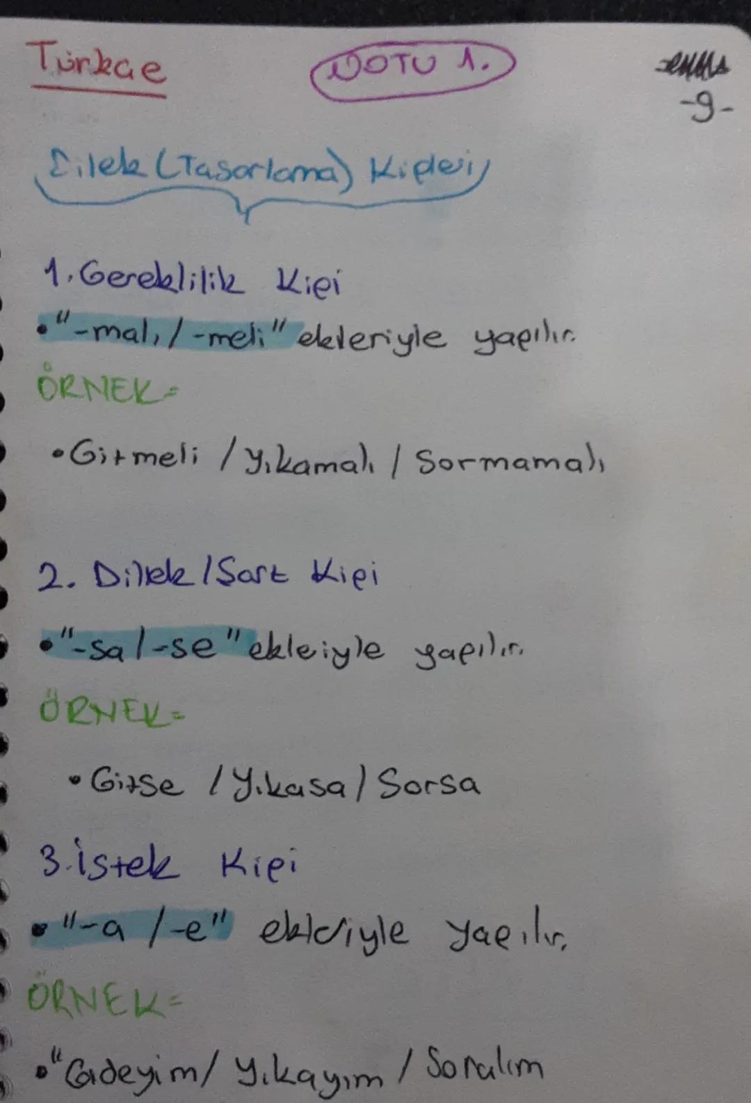 Turkae
Фото 1.
енн
-9-
Dilek (Tasarlama) Kipleriy
1.Gereklilik Kiei
•"-mal, /-meli" ekleriyle yapılır.
ÖRNEK
• Gitmeli / Yıkamali / Sormama)