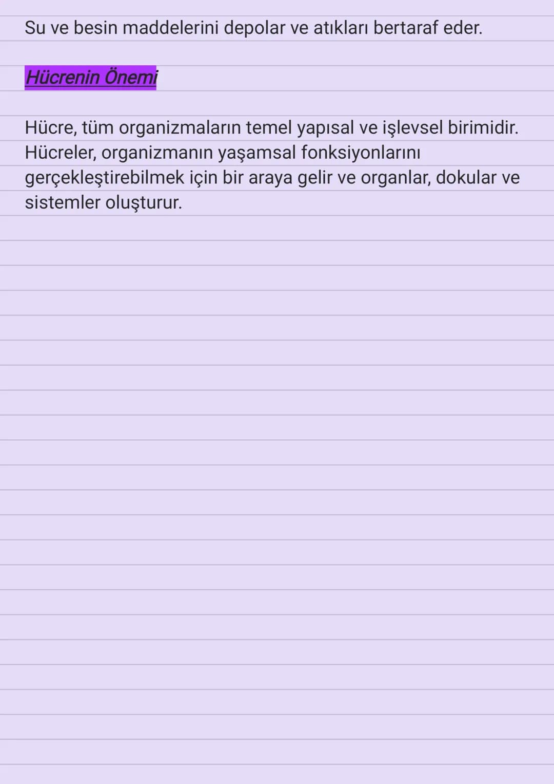 Hücrenin Yapısı
Hücre, canlı organizmaların temel birimidir. Tüm yaşam
fonksiyonlarını gerçekleştiren ve organizmanın yapısını
oluşturan en 