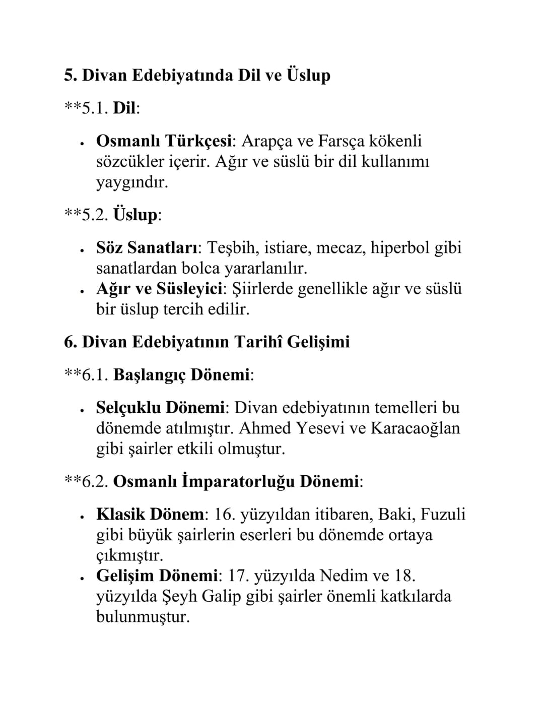 AYT Edebiyat: Divan Edebiyatı
1. Divan Edebiyatının Tanımı ve Özellikleri
**1.1. Tanım:
•
Divan Edebiyatı, Osmanlı İmparatorluğu döneminde,
