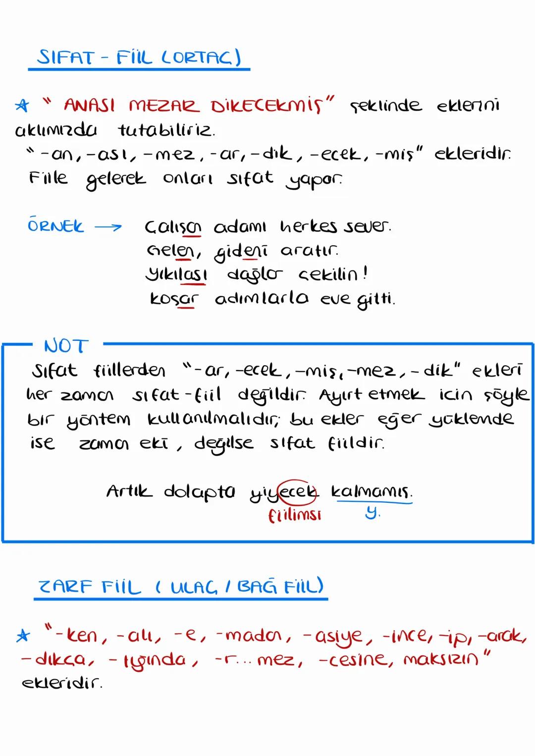 fiilimsi
( EYLEMSI)
✰ Full değildir. Fil kökünden türer. isim, sifat ve
zarf olurlar.
Cümleleri birleştirirler. isim-fill, sifat-fill, zart-