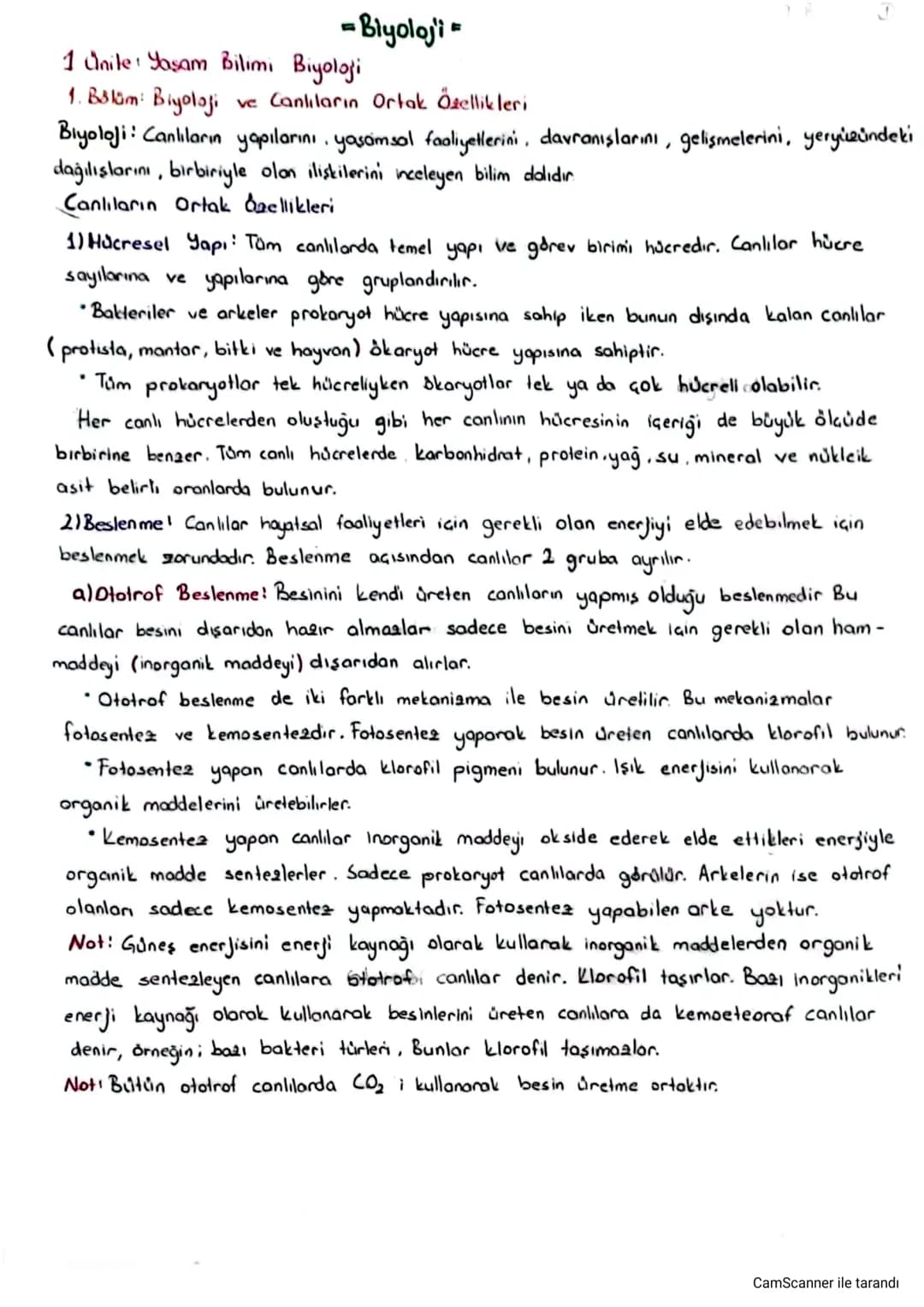 -Biyoloji
1 Unile: Yaşam Bilimi Biyoloji
1. Balam: Biyoloji
ve Canlıların Ortak Özellikleri
Biyoloji: Canlıların yapılarını, yaşamsal faaliy