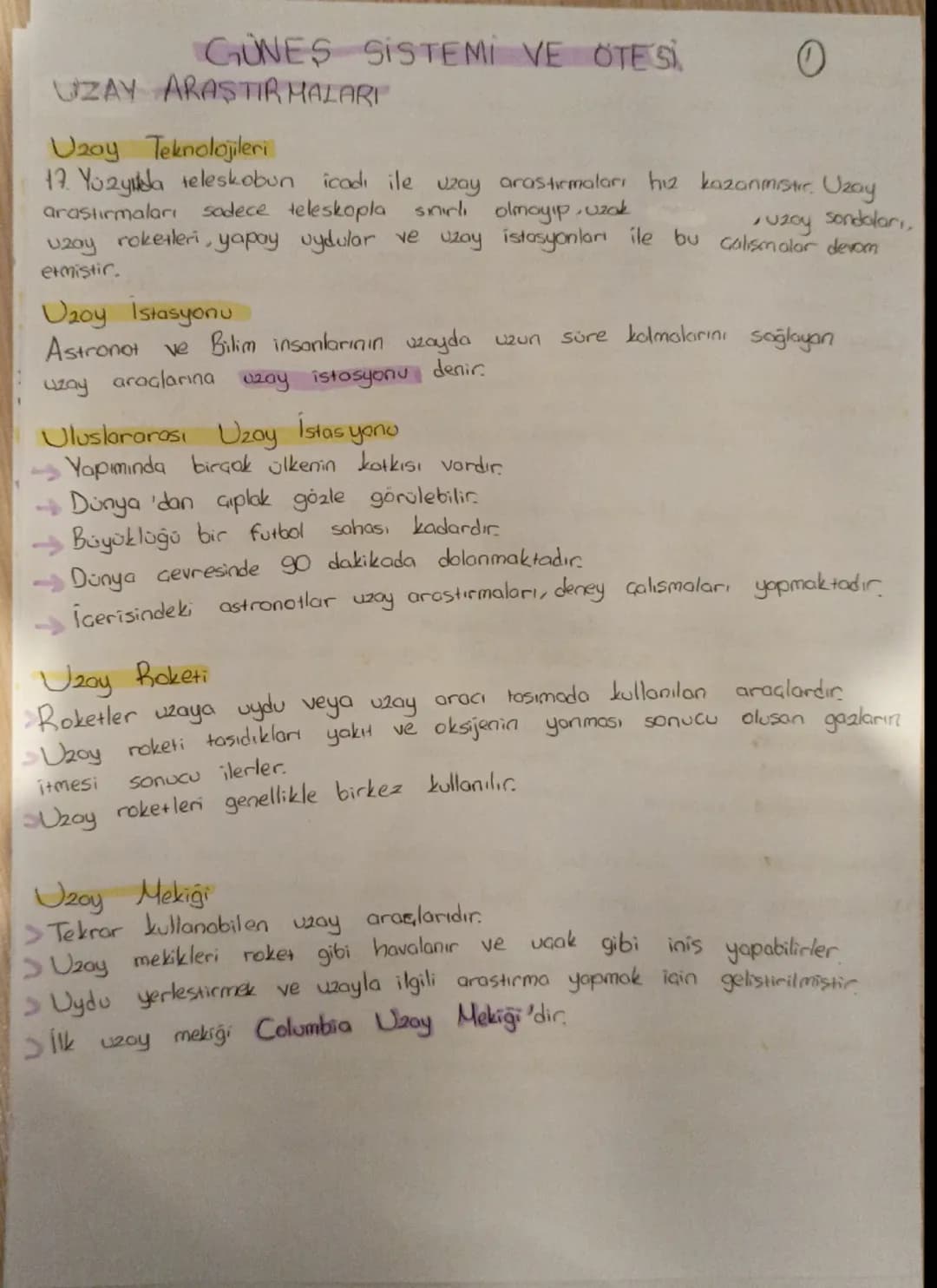 GUNES SISTEMI VE OTE SI
UZAY ARAŞTIRMALARI
Uzay Teknolojileri
17. Yüzyılda teleskobun icadı ile uzay arastirmaları hız kazanmistic. Uzay
sad