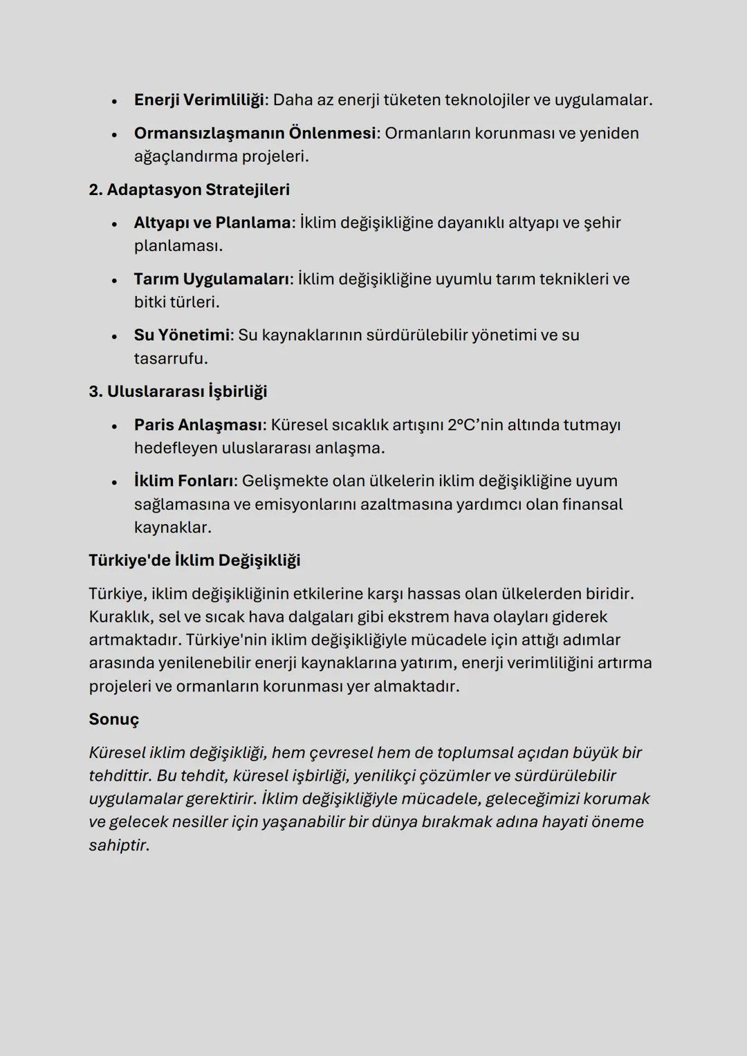 KÜRESEL İKLİM DEĞİŞİMİ
Tanım
Küresel iklim değişimi, dünya çapında uzun dönemli sıcaklık, yağış ve
diğer iklim desenlerinde meydana gelen de