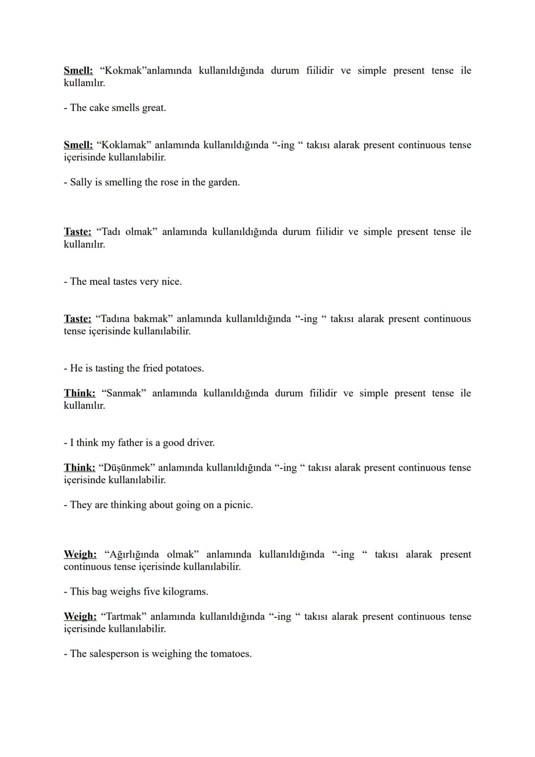 1) SIMPLE PRESENT TENSE
TENSES
SIMPLE PRESENT TENSE CÜMLE YAPISI
Olumlu Cümle (Affirmative):
Subject (Özne)
I
You
We
They
He
She
It
Verb (Fi