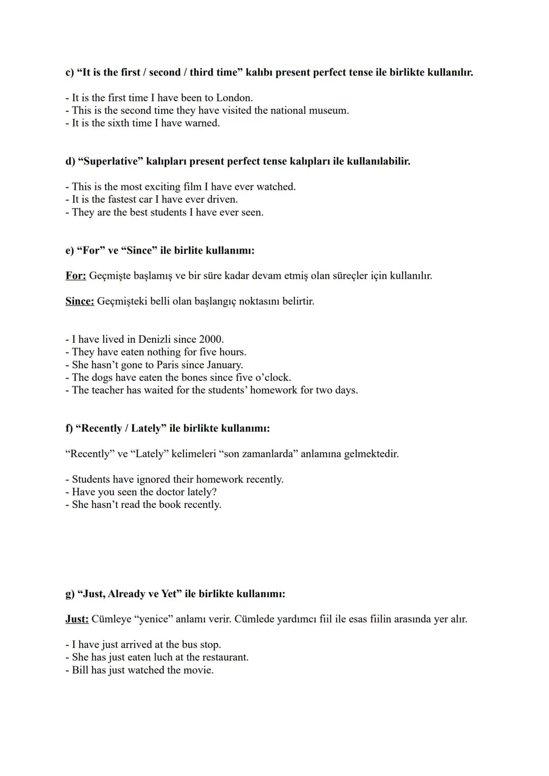 1) SIMPLE PRESENT TENSE
TENSES
SIMPLE PRESENT TENSE CÜMLE YAPISI
Olumlu Cümle (Affirmative):
Subject (Özne)
I
You
We
They
He
She
It
Verb (Fi