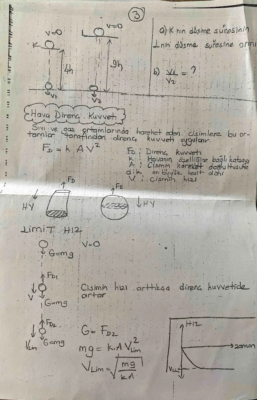 ATIS HAREKETLERI
SERBEST DUSME
Hava direncinin olmadiği ortamda serbest bırakılan
Cilk hiz=0) aşağıya doğru dingth hızlanar
hareket
yapor
①V