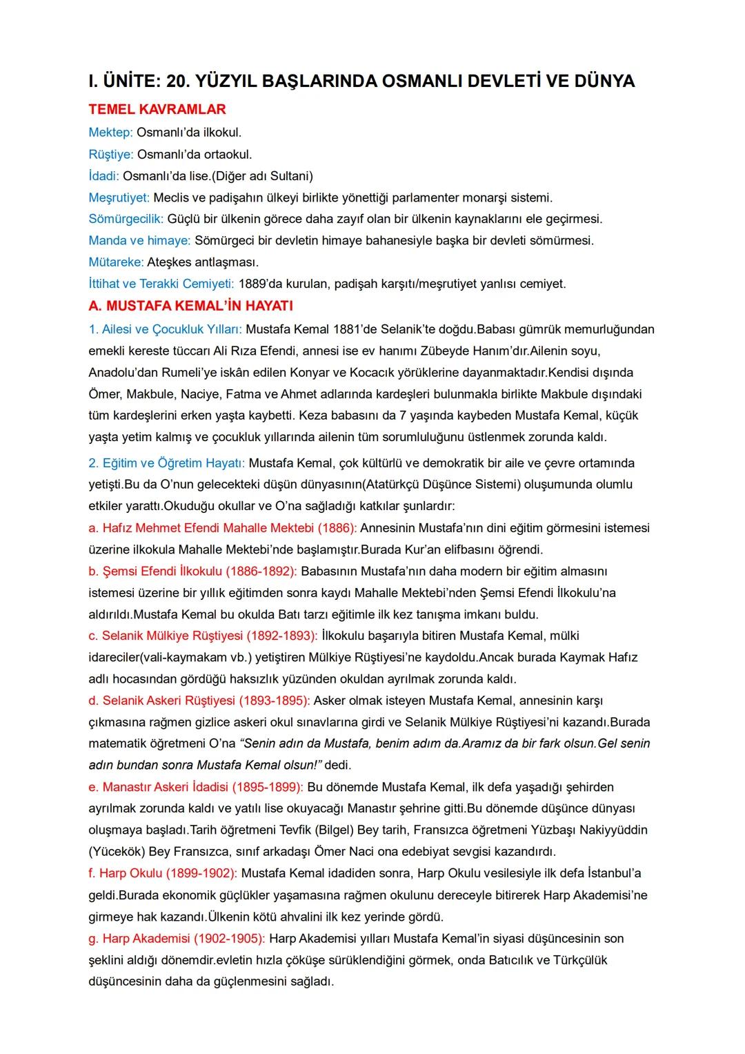 İNKILAP 1 ÜNİTE 12 SINIF