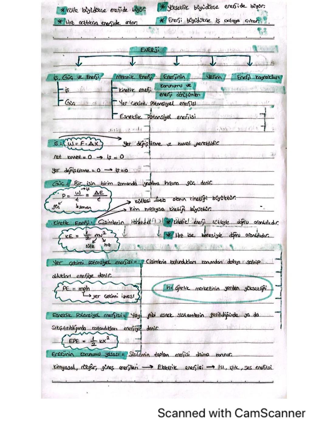 TYT Fizik: Enerji Konusu Ders Notları