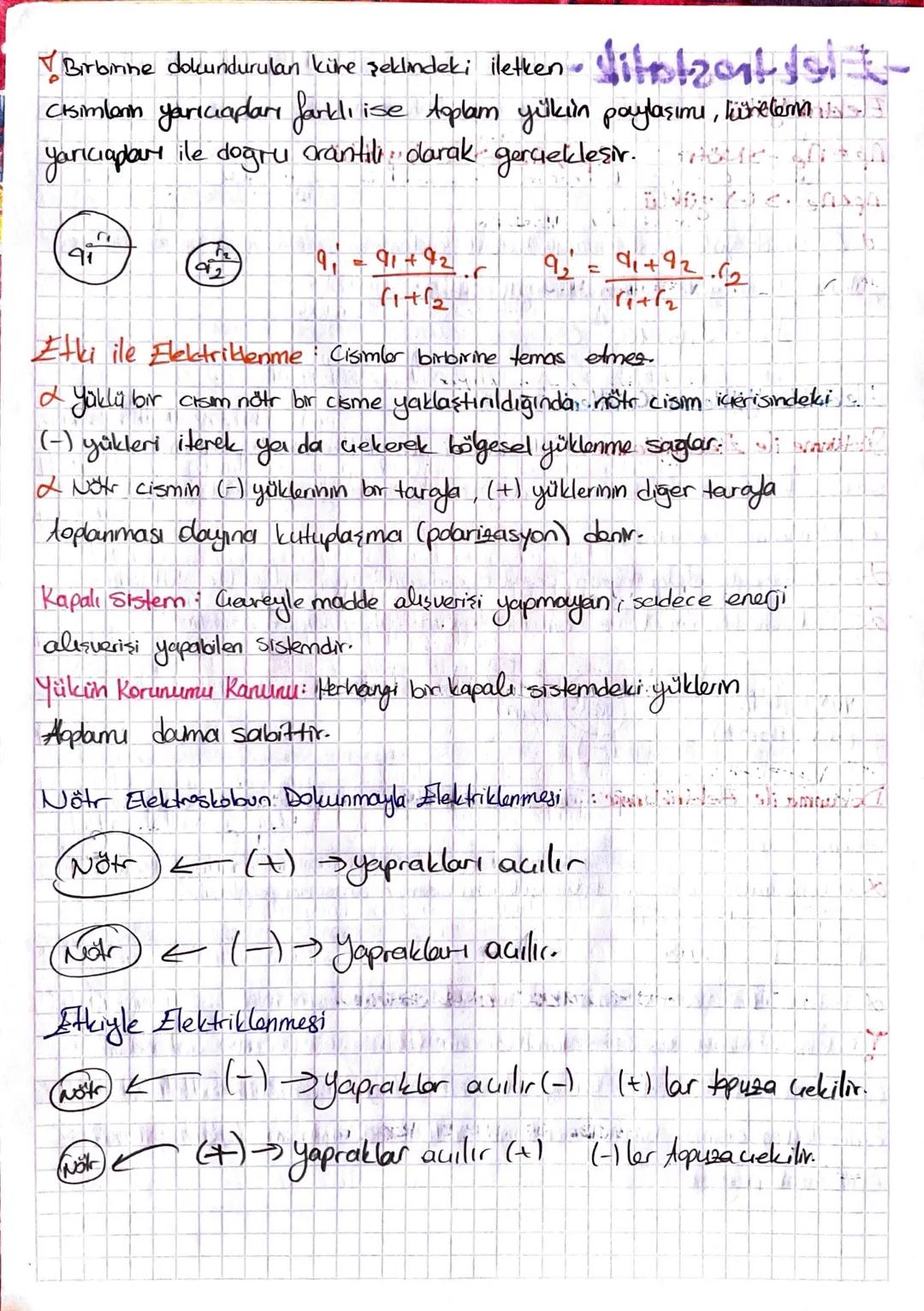 -Elektrostatik-
Elektrik Yükü
Ap=ne Notr
npane (-) yüklü
np>ne (+) yüklü
& En küçük yük miktarı darak kabul edilen bir proton veyer
Yüküne b