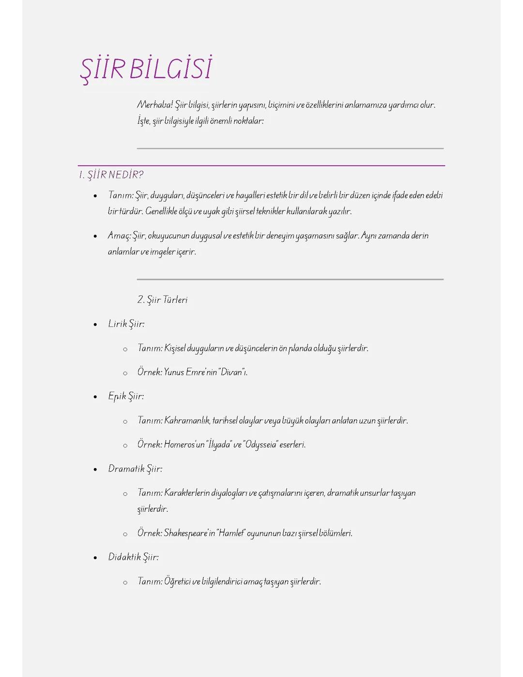 Şiir Hakkında Her Şey