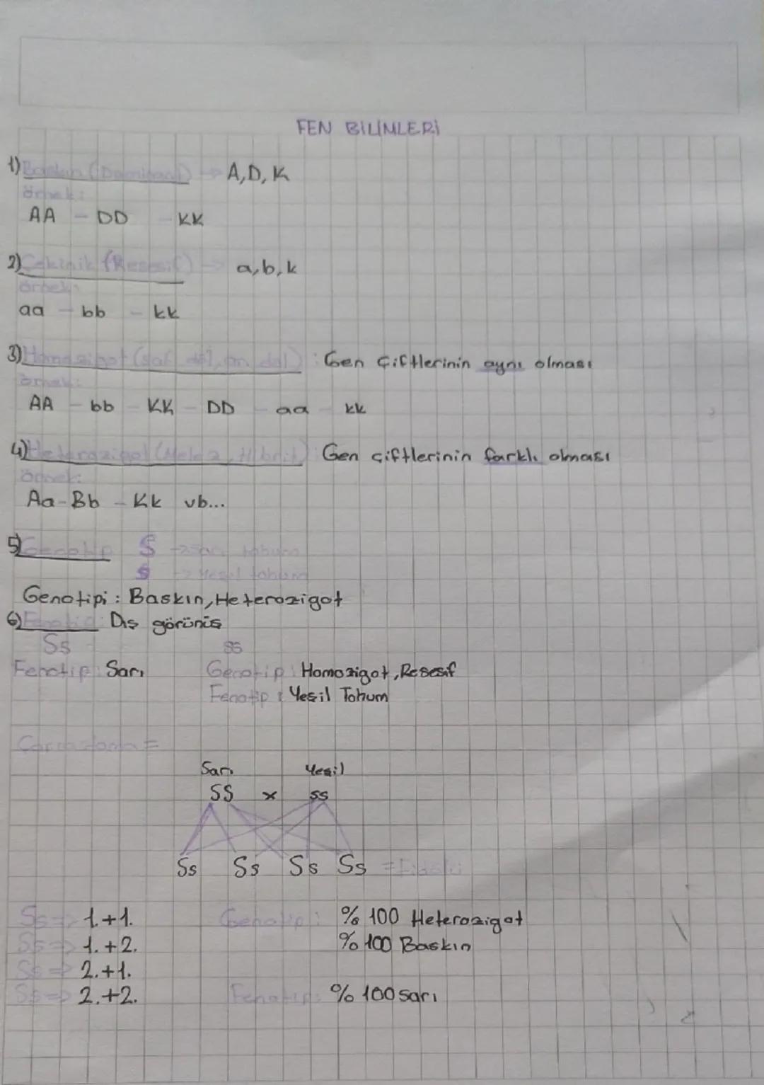 Fen bilimleri kalıtım 