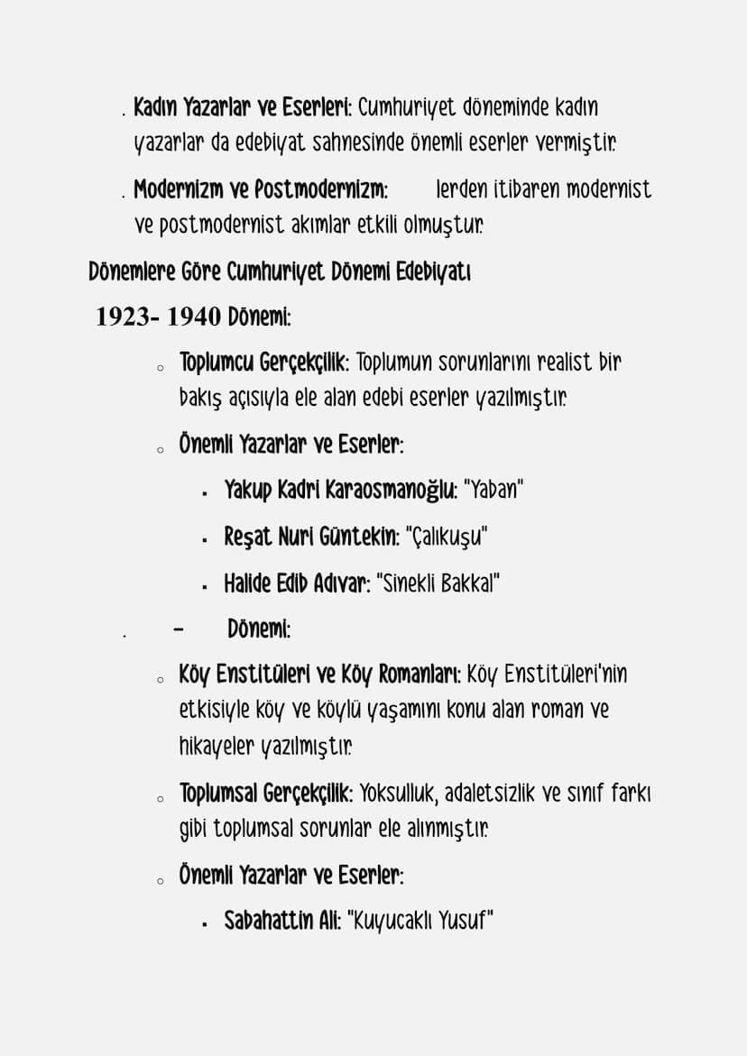 Cumhuriyet Dönemi Edebiyatı
Cumhuriyet Dönemi Edebiyatı, Türkiye Cumhuriyeti'nin
kuruluşundan (1923) günümüze kadar devam eden edebiyatı
kap