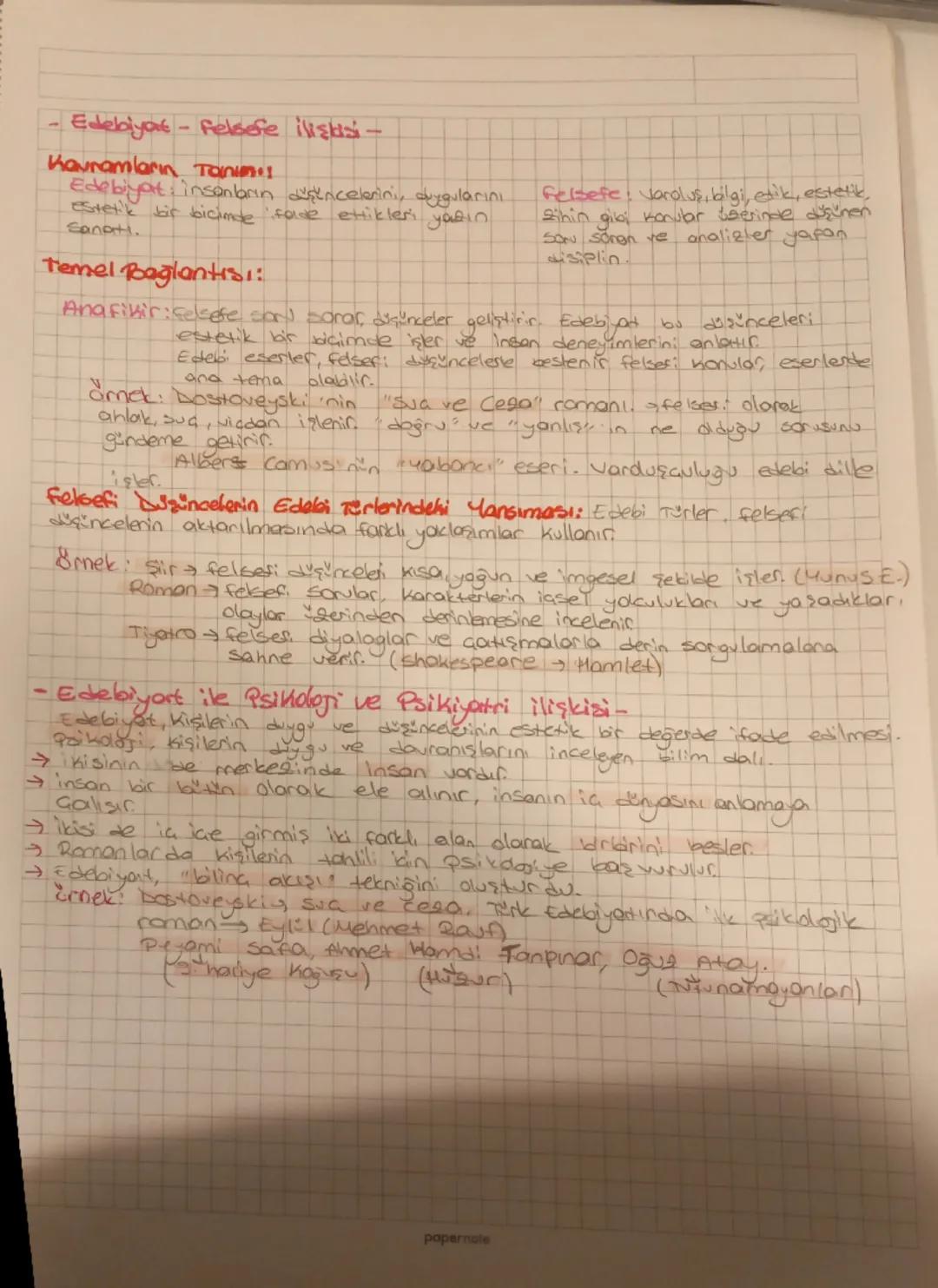 Edebiyat, Felsefe ve Psikoloji Arasındaki Bağlantılar