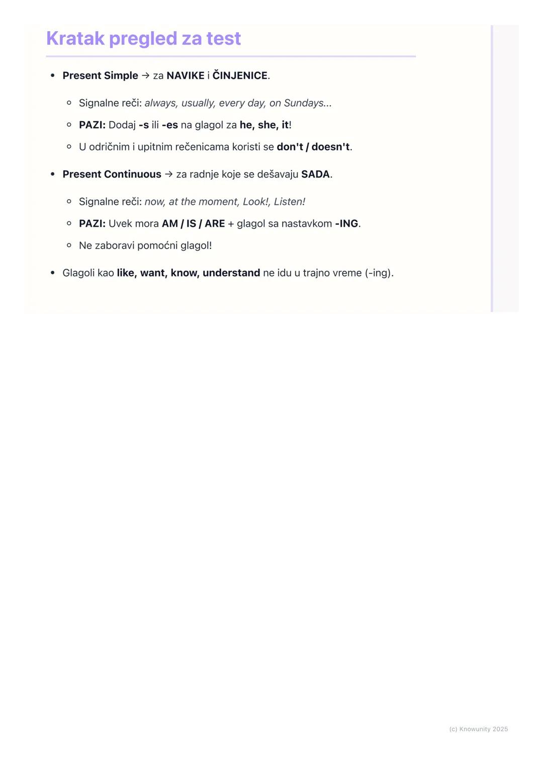 # Sadašnje prosto i trajno vreme
(Present Simple &
Continuous)

Uvod u sadašnja vremena

U engleskom jeziku postoje dva glavna sadašnja vrem