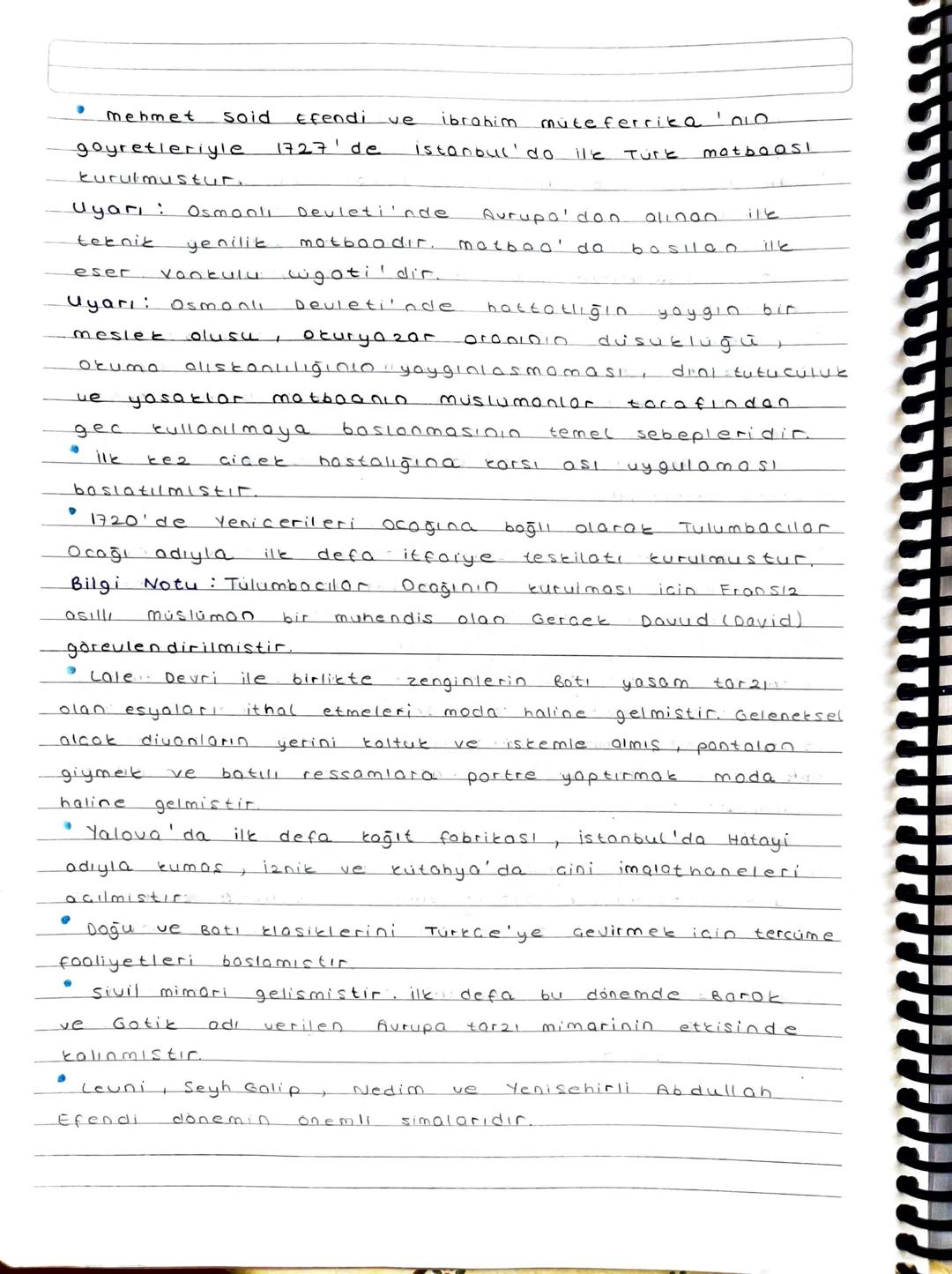 Lole
Deuri
1718
Pasorofco
LALE DEVRİ YENİLİKLERİ
Antiosmos! ile boslayip.
1730 Patrona Holil isyonl ile sona erdi.
Bu danemde Osmanli Devlet