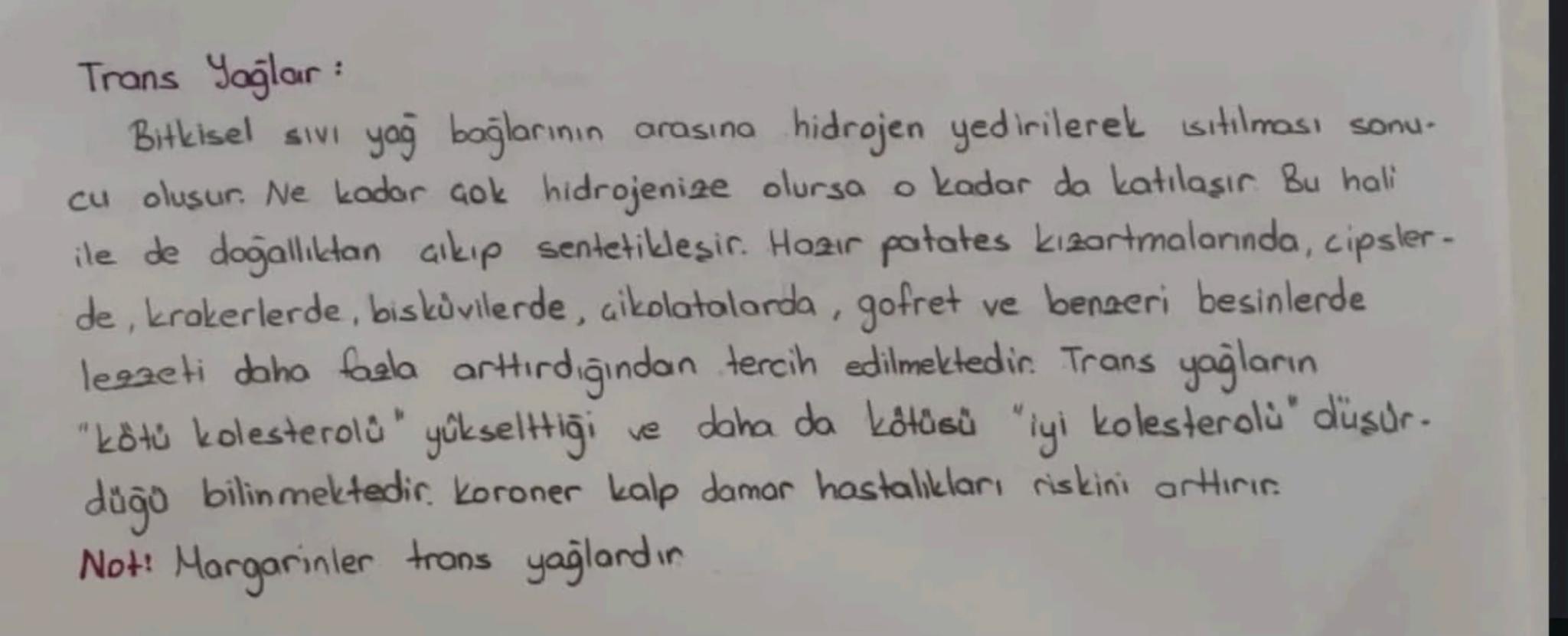 B
Doymuş Yağ Asitleri karbon atomları arasında tek bağ bulunan yağ
asitleridin
- Karbon atomlarının hepsi hidrojene doymustur. Doymuş yağ as