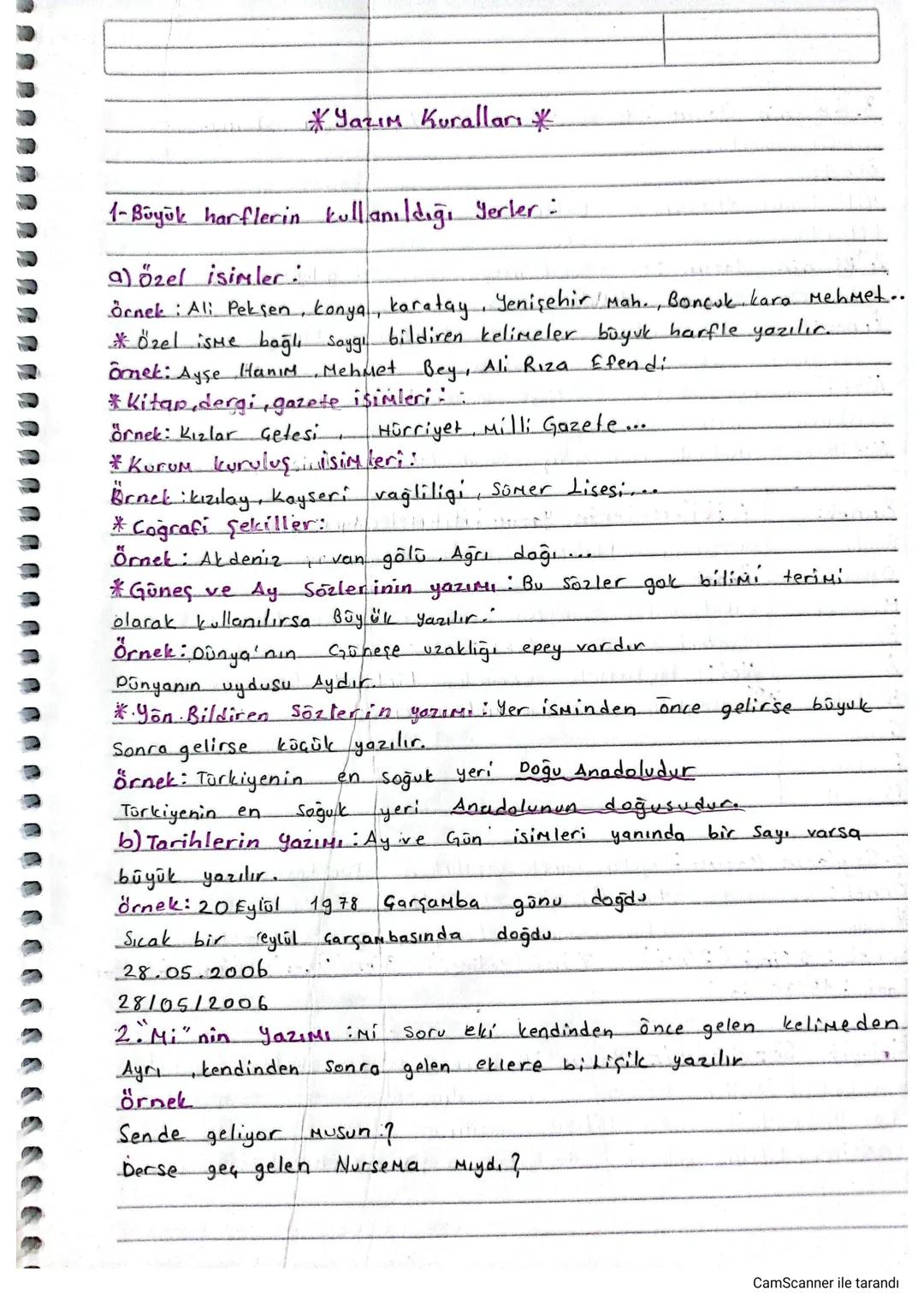 *Yazım Kuralları *

1-Büyük harflerin kullanıldığı yerler:

a) özel isimler:
Örnek: Ali Peksen, konya, karatay, Yenişehir Mah., Boncuk kara 