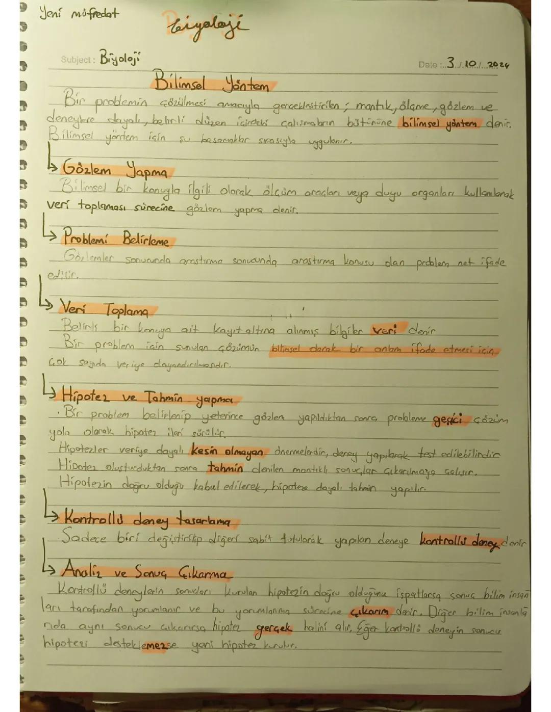 Biyoloji bilimsel yöntem