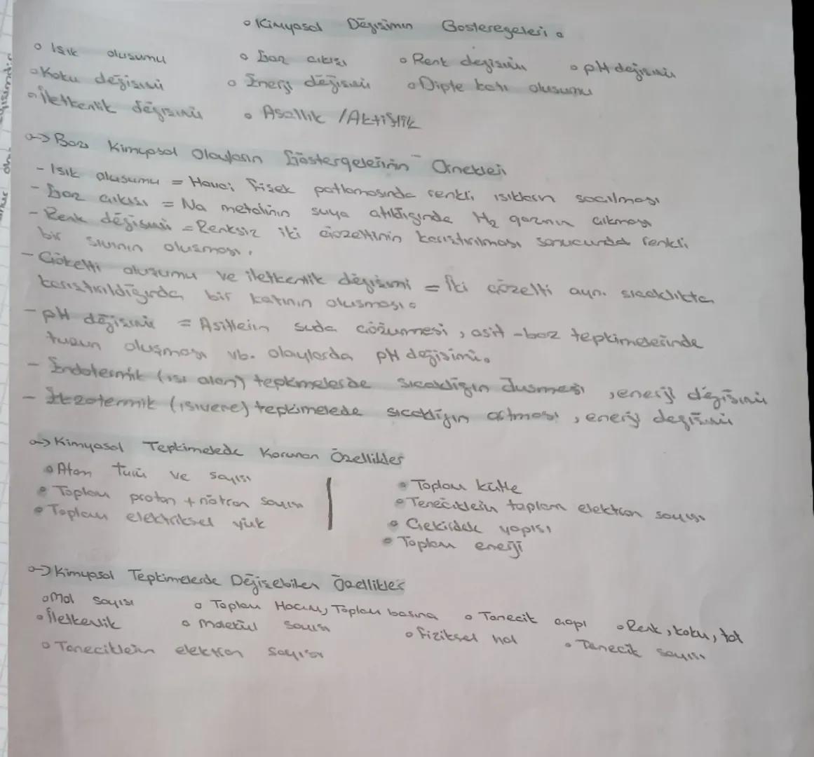 -Kinyosod Tepkimdos
Olususus

ans Kimyasal değişim: Bic moddean ia yapısında meydana gelen değişimidir.
del Sümer penois dass, sitten yoğurt
