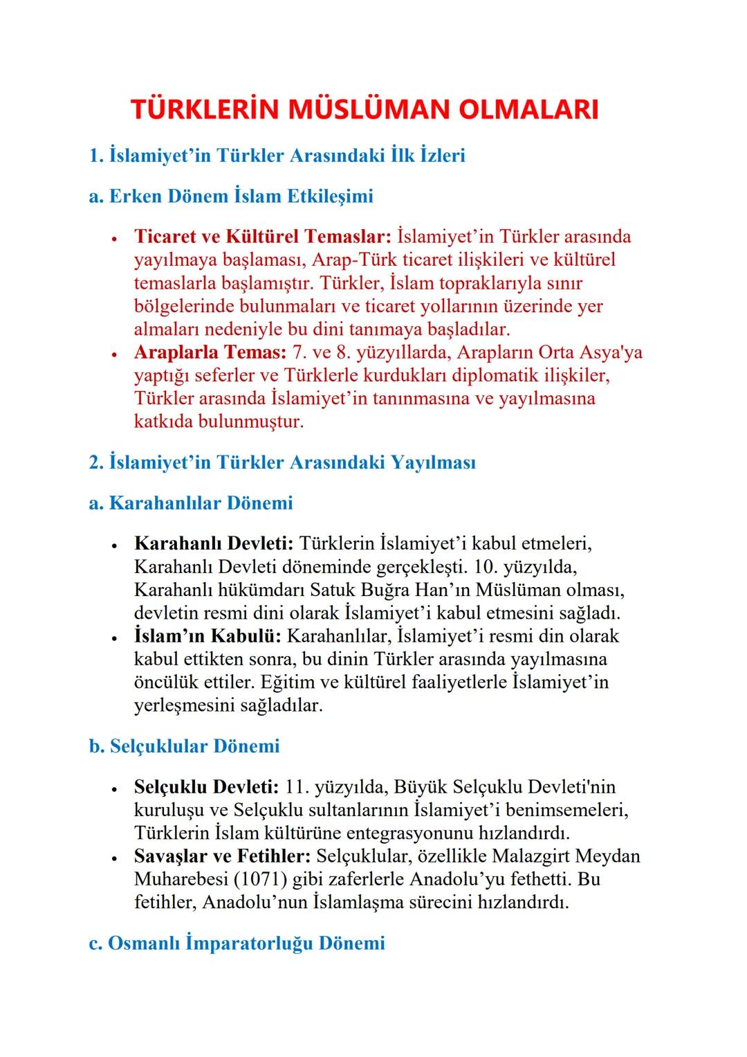 Türklerin Müslüman Olmaları