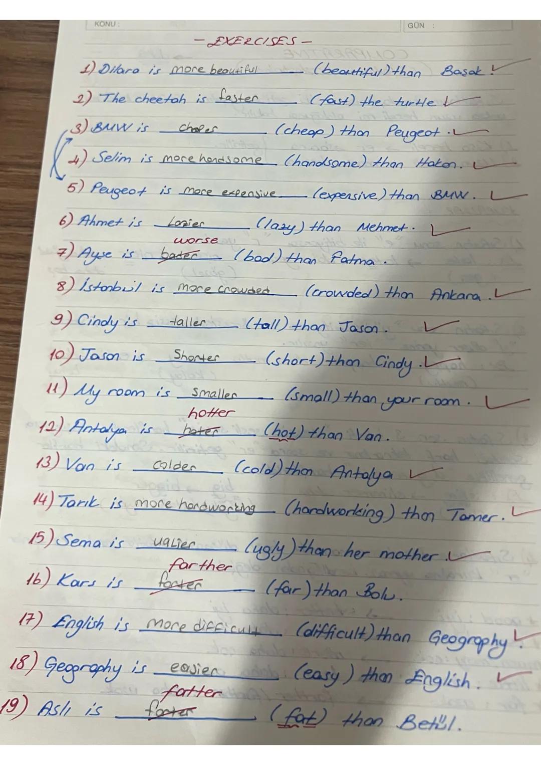 KONU

2) What do you do at the weekends?
- I read a book (Yapılan is)

3) What time, does irem get up?
- She gets up at 6. (Soat)

4) Why do