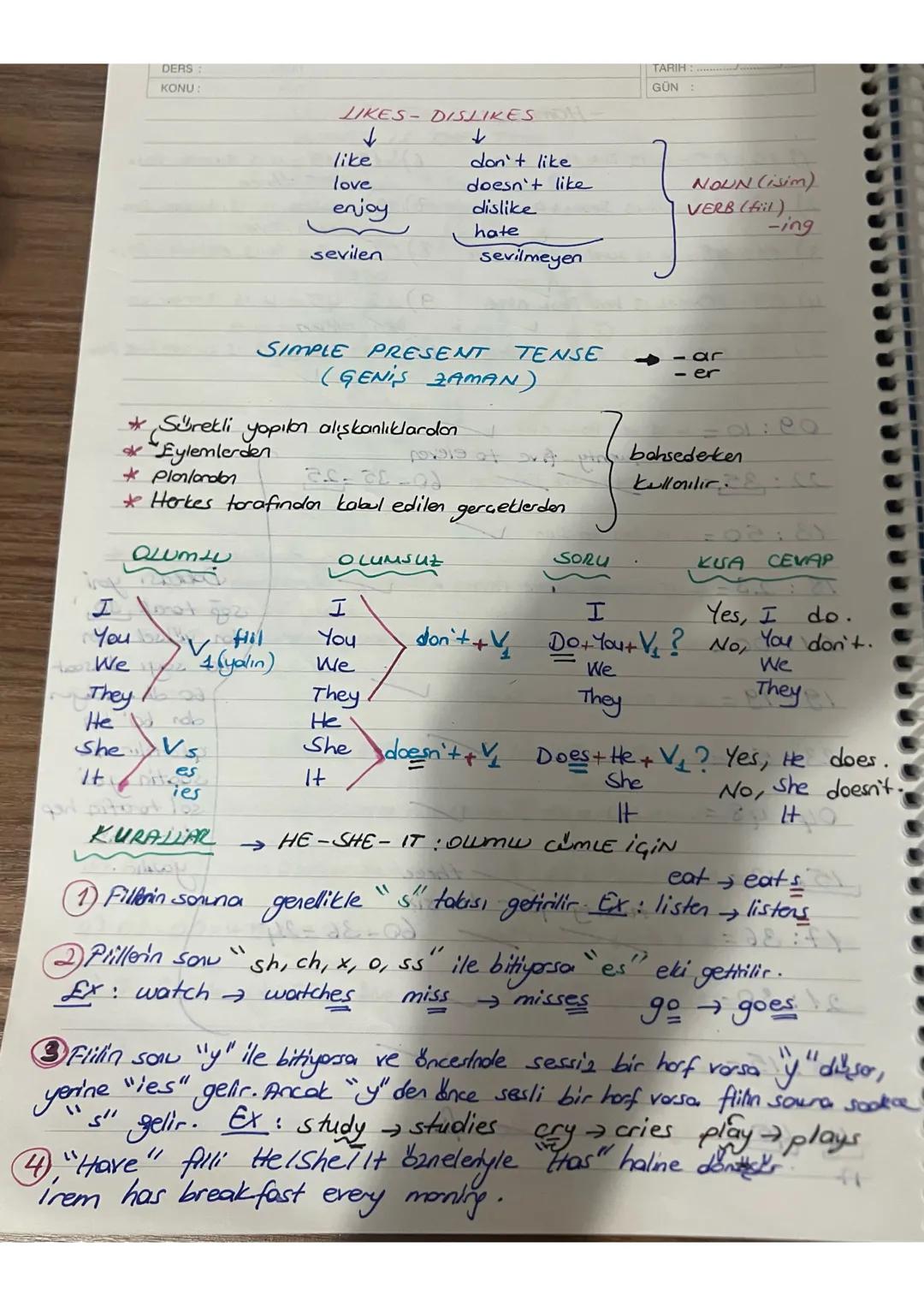 KONU

2) What do you do at the weekends?
- I read a book (Yapılan is)

3) What time, does irem get up?
- She gets up at 6. (Soat)

4) Why do