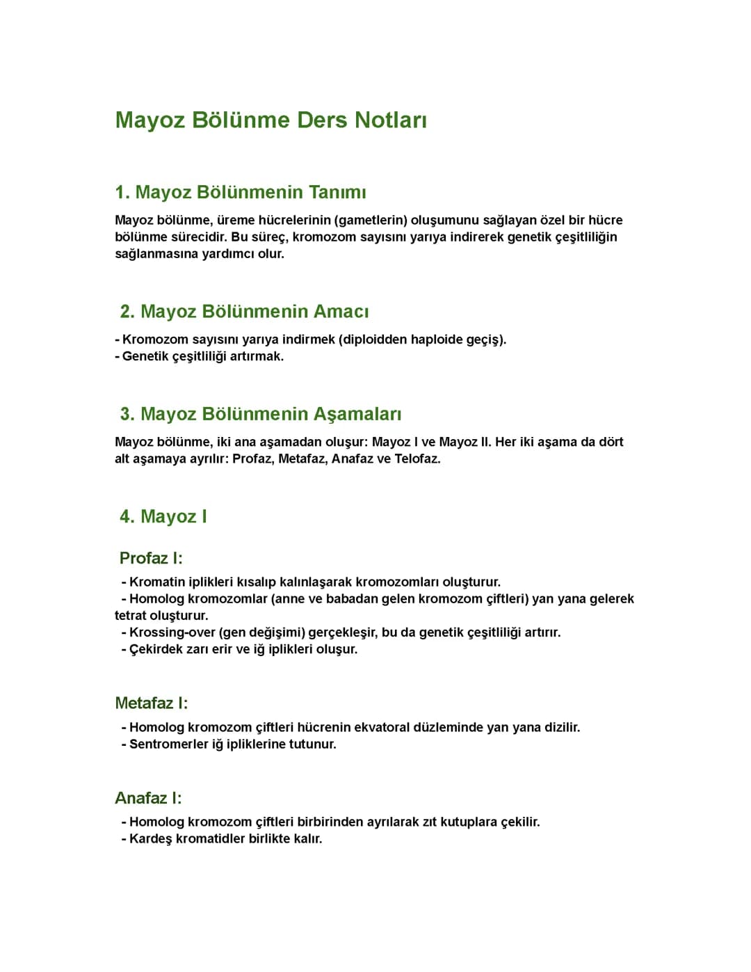 Mayoz Bölünme 