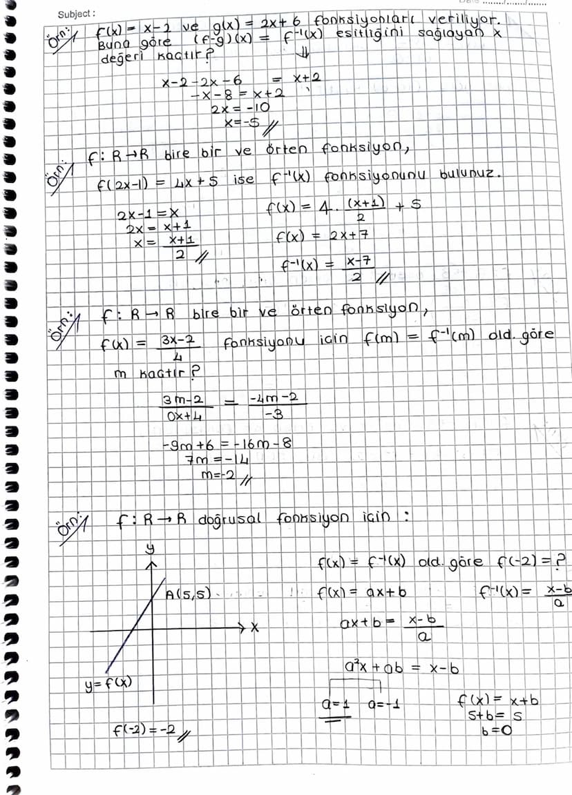 Subject:
Ters Fonksiyon
f: AB
bire bir ve
örten bir fonksiyon olsun.
f: B-A fonksiyonuna f fonksiyonunun
A
f
B
B
- a
فه
☑
.
X
6
fo
-1
>
Date
