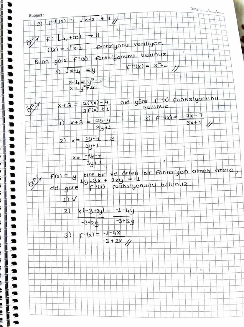 Subject:
Ters Fonksiyon
f: AB
bire bir ve
örten bir fonksiyon olsun.
f: B-A fonksiyonuna f fonksiyonunun
A
f
B
B
- a
فه
☑
.
X
6
fo
-1
>
Date