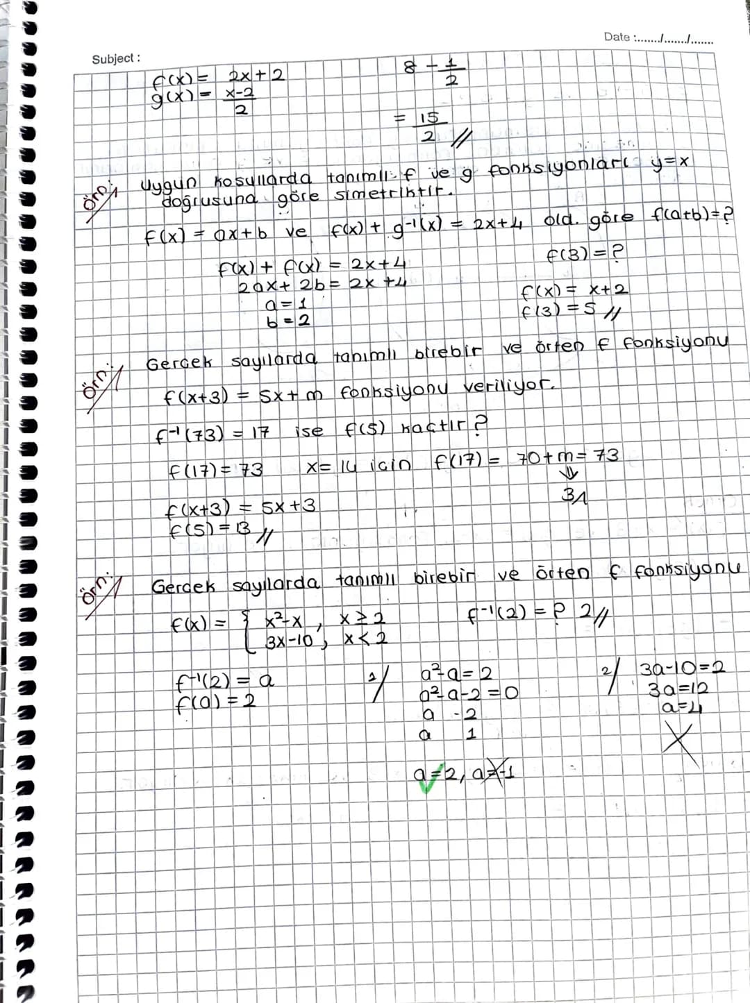 Subject:
Ters Fonksiyon
f: AB
bire bir ve
örten bir fonksiyon olsun.
f: B-A fonksiyonuna f fonksiyonunun
A
f
B
B
- a
فه
☑
.
X
6
fo
-1
>
Date