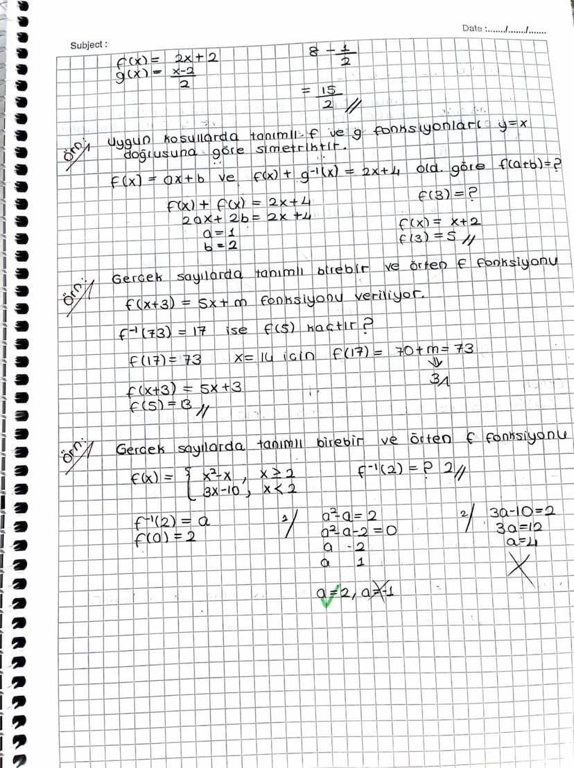 Subject:
Ters Fonksiyon
f: AB
bire bir ve
örten bir fonksiyon olsun.
f: B-A fonksiyonuna f fonksiyonunun
A
f
B
B
- a
فه
☑
.
X
6
fo
-1
>
Date