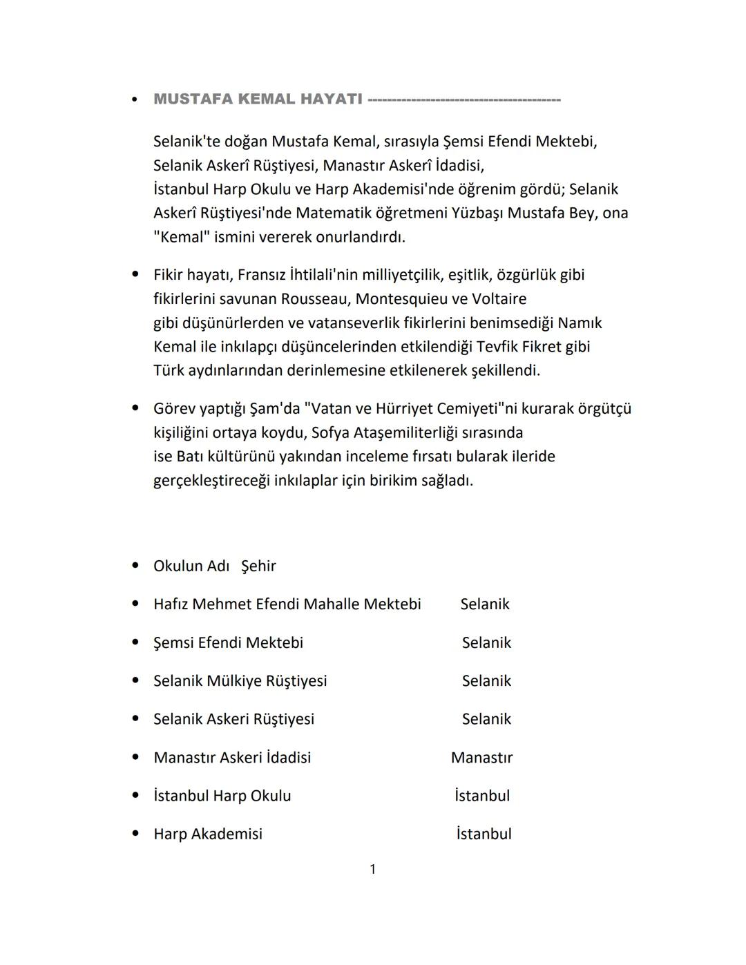 1 - MUSTAFA KEMAL ATATÜRK