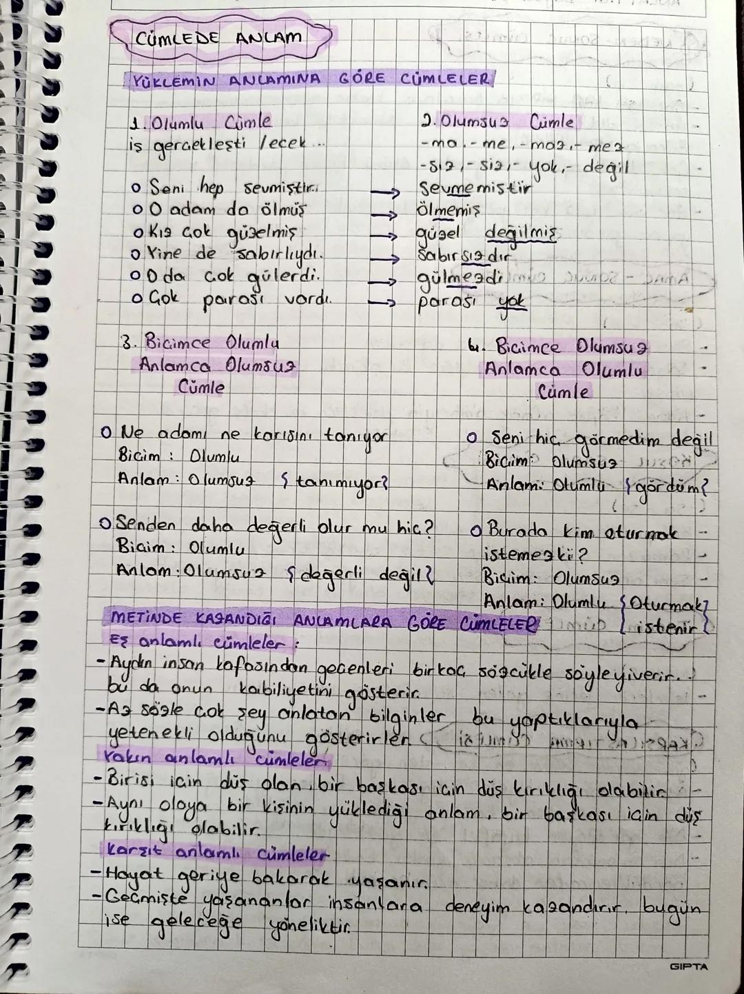 CÜMLEDE ANLAM
YUKLEMIN ANLAMINA GORE CUMLELER
1. Olumlu Cumle
is gerçekleşti lecek.....
o Seni hep sevmiştir.
00 adam da ölmüş
o Kız çok güz