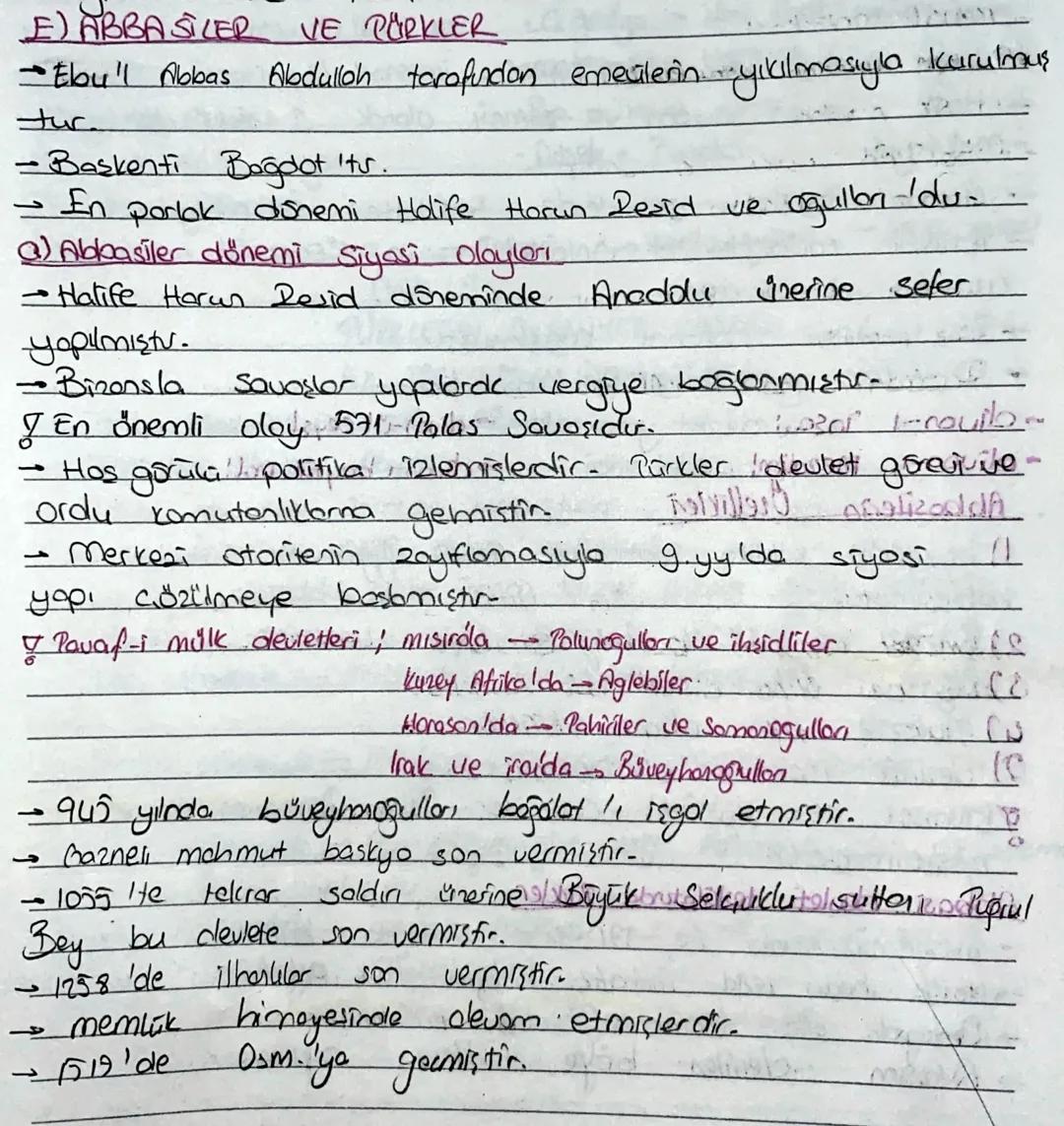 E) ABBASILER
VE TÜRKLER
-Ebu'l Abbas Abdulloh torofundon emealerin yıkılmasıyla kurulmuş
tur
- Başkenti Bogdot its.
1
En parlak dsnemi Holif