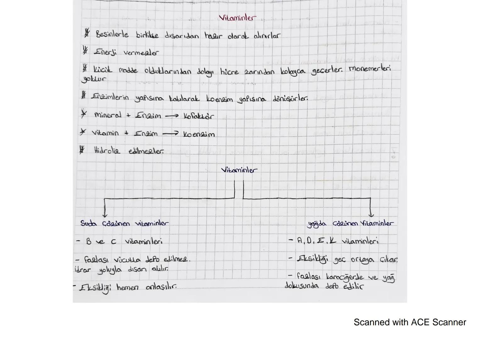 Vitaminler
* Besinlerle birlikle dışarıdan hazır olarak alımırlar
#Enerji vermester
* Küçük madde olduklarından dolayı hücre zarından kolayc