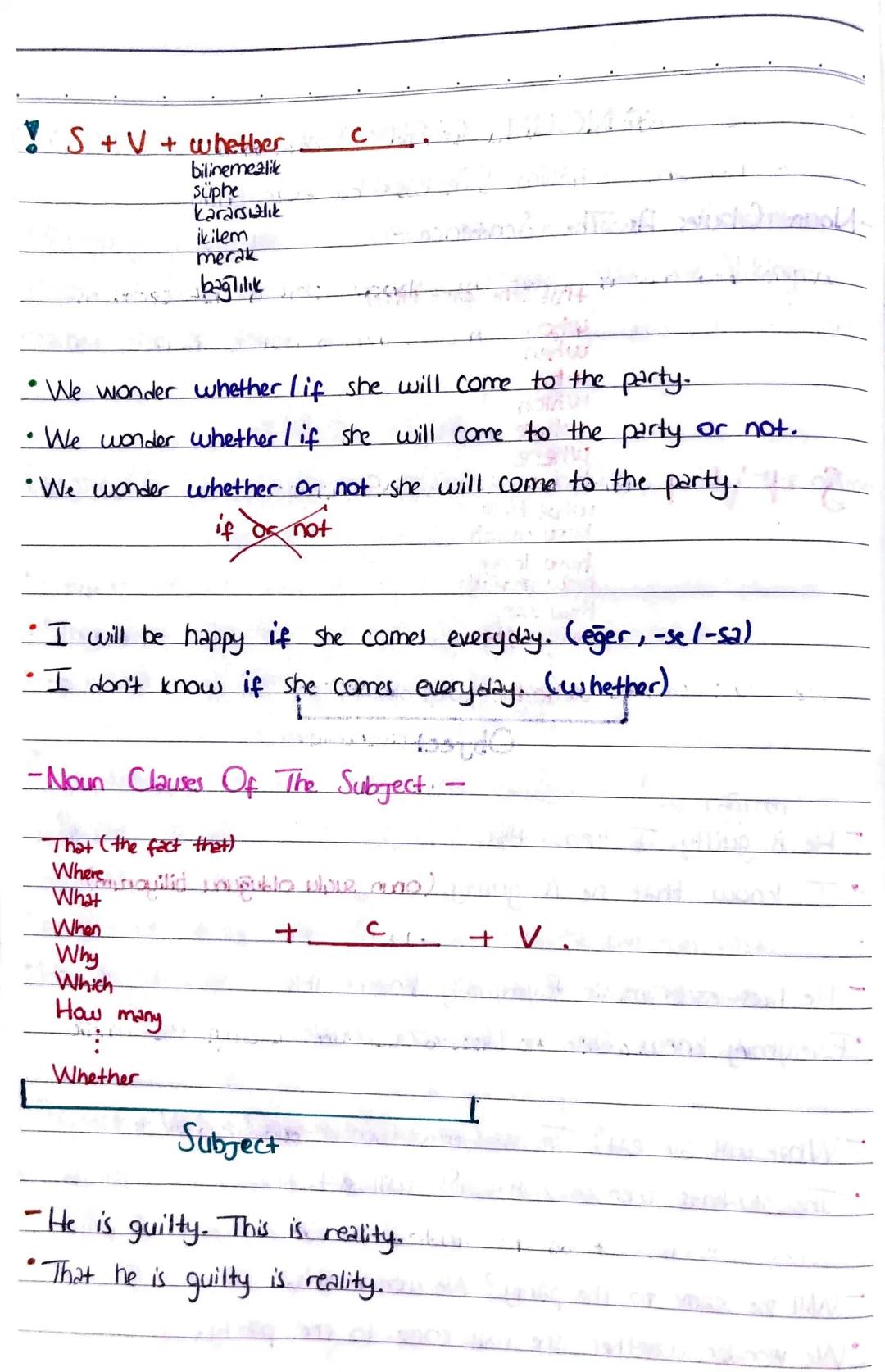 #NOUN CLAUSES #
(isim Cümleleri)
-Noun Clauses As The Sentence -
that (the fact that)
who
when
why
which
whose
2
S + V +
where
how
what time