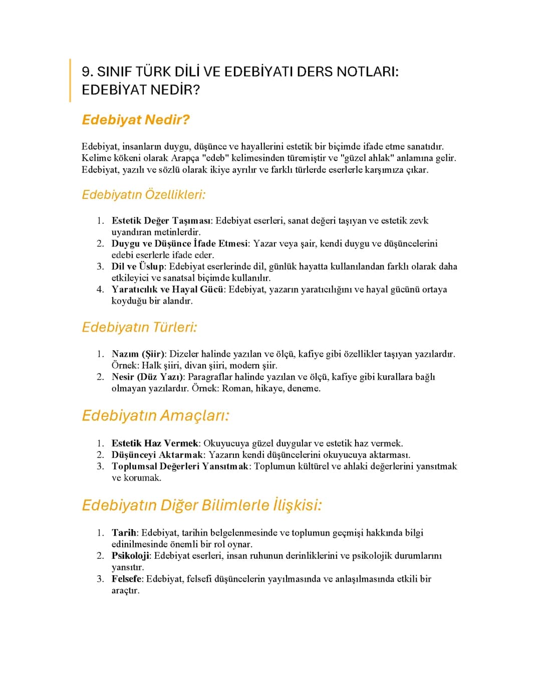 Edebiyat Nedir?