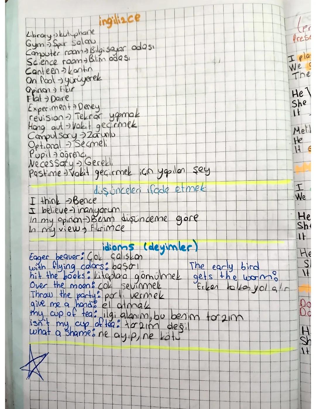 11. sınıf ingilizce ders çalışma notları 