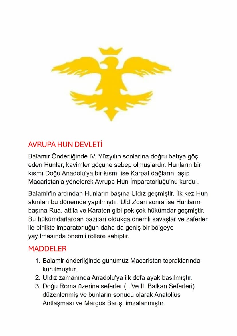 KAVİMLER GÖÇÜ VE AVRUPA HUN DEVLETİ
Kavimler Göçü: bir topluluğun farklı nedenlerle kendi yurdunu
terk ederek başka bir yere gitmesi veya ye