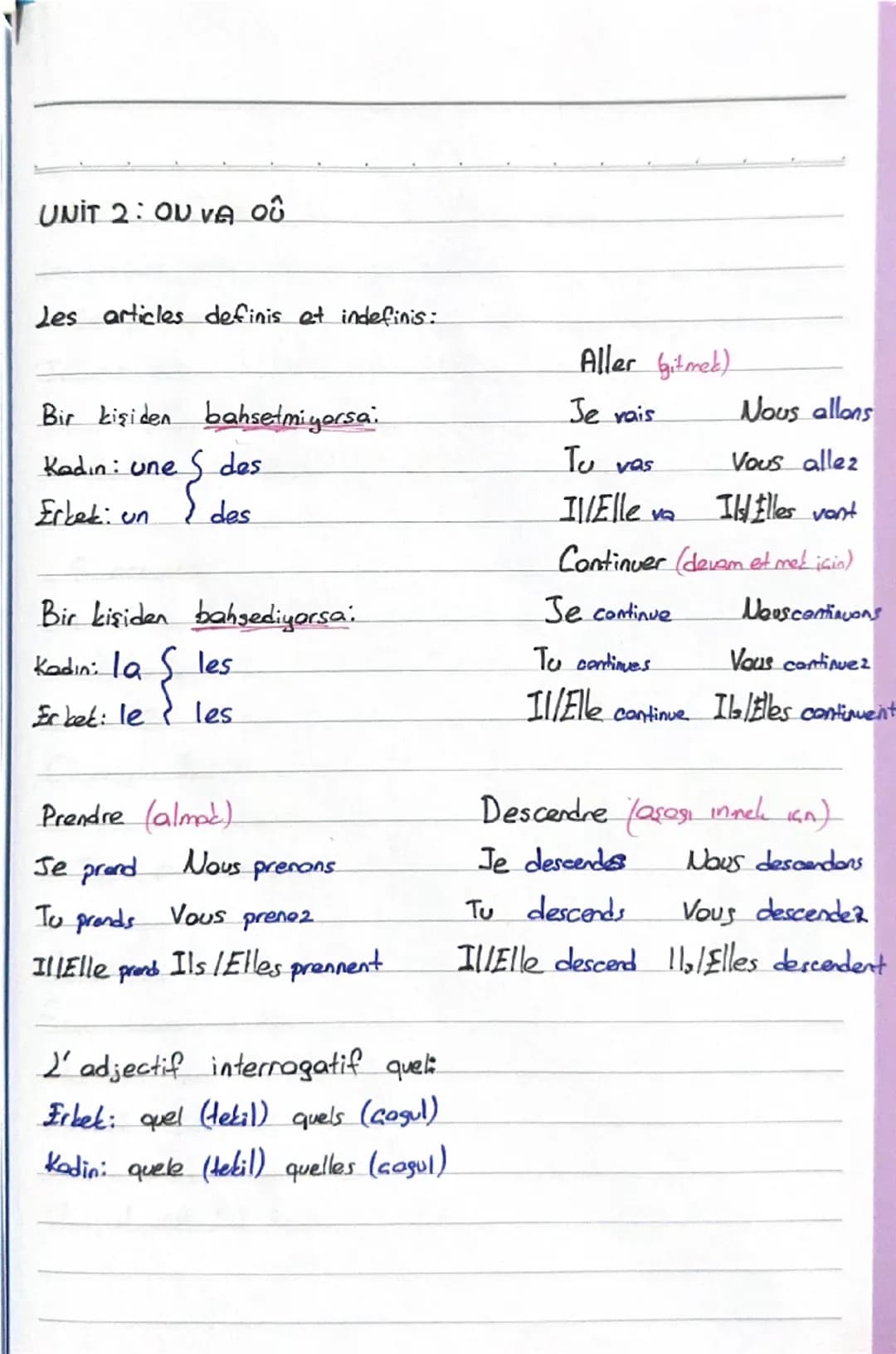 "1
AL DELF HAZIRLIK!!
UNIT 1: Et Vous ?
Soru Şekilleri:
isim sorma
Comment vous vous appez?
Comment tu t'appelles?
Je m'appelle.
2- Ülke sor