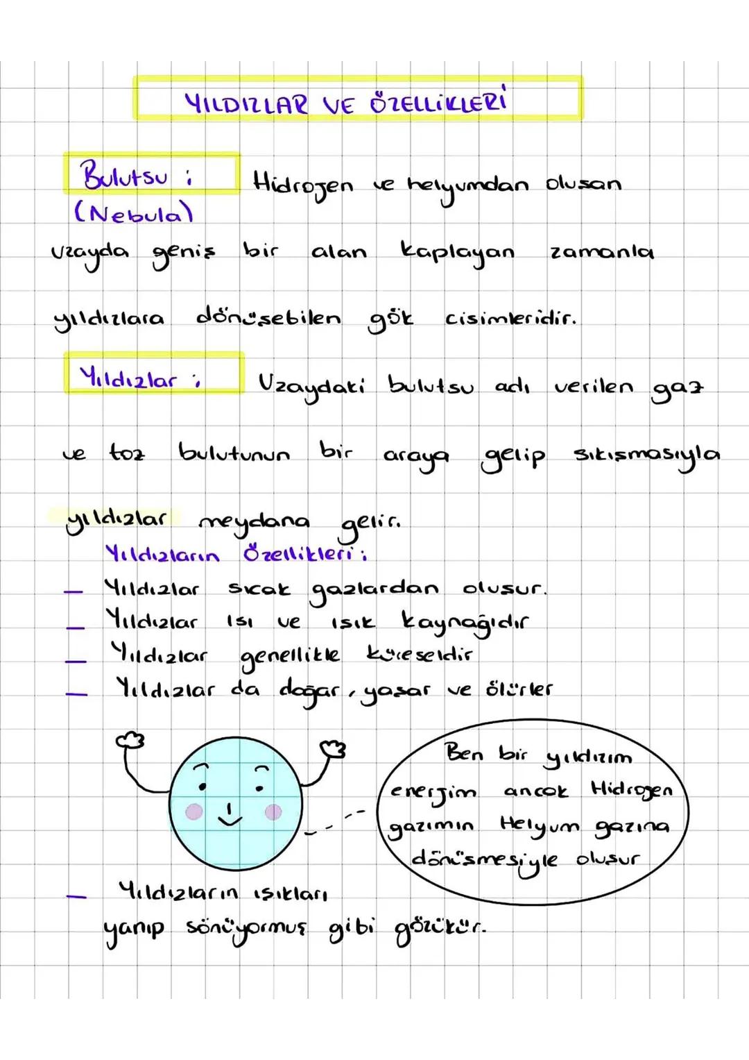 ①
YILDIZLARIN YAŞAM DÖNGÜSÜ
Kırmızı
Büyük kütleli süper dev Süpernova
Kara delik
yıldız
patlaması
Bulutsu
(Nebula)
Küçük kütleli
yıldız
Kırm