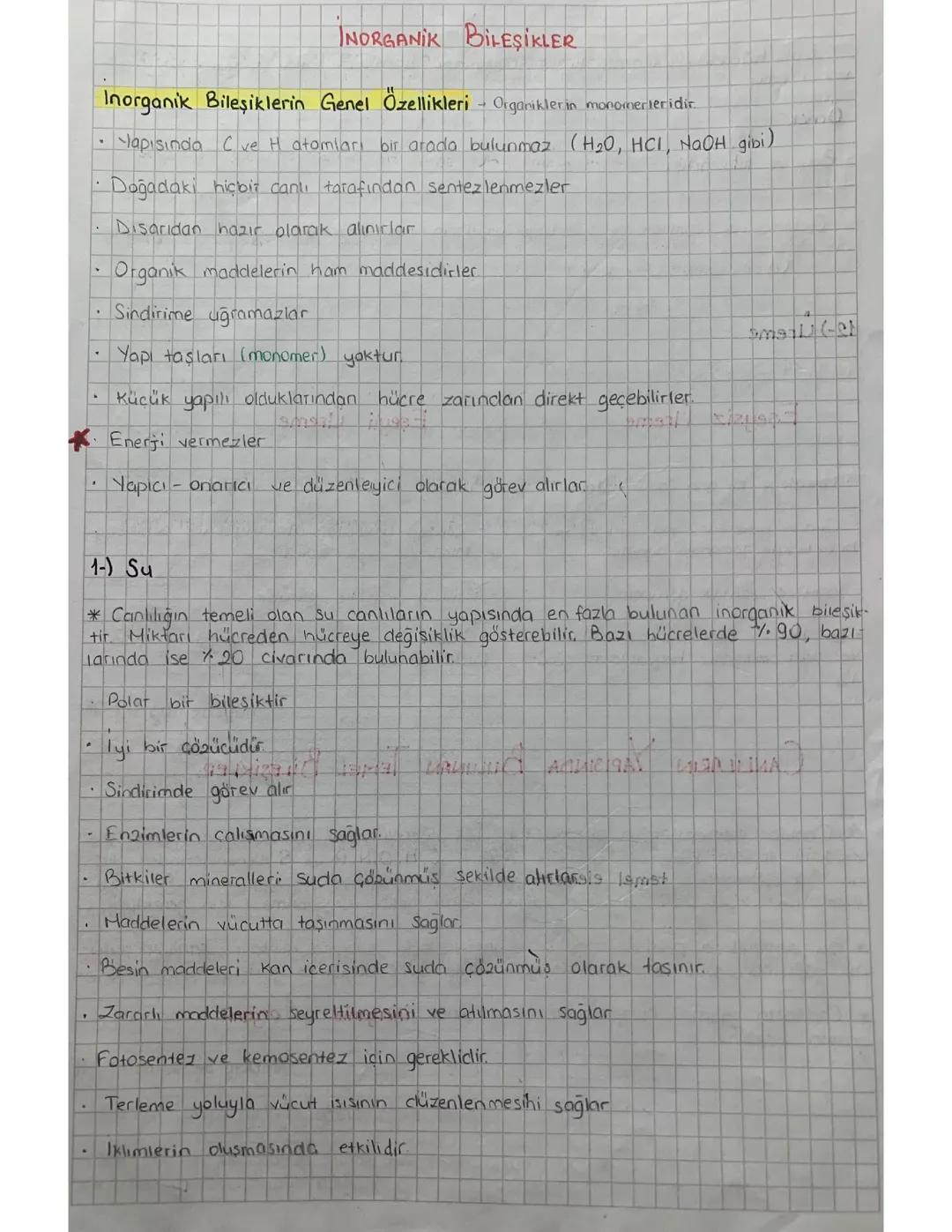 inorganik bileşikler