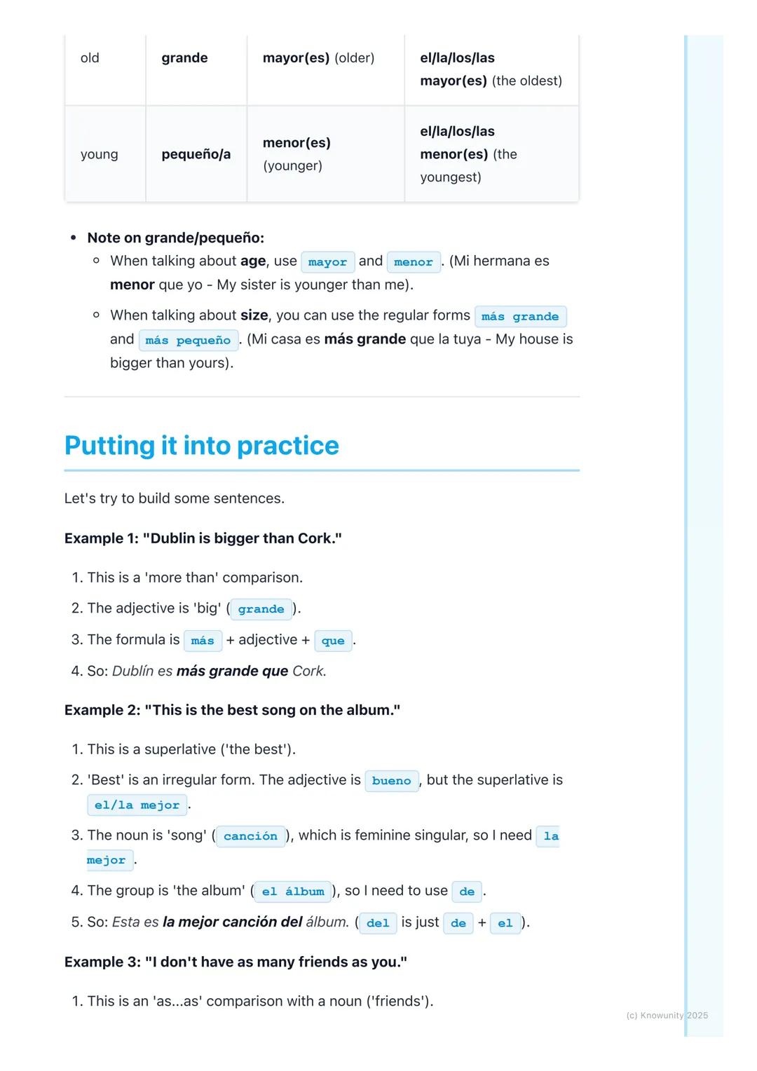 # Comparatives and
Superlatives

## Introduction to comparisons

Okay, so this is all about how to compare things in Spanish. It's used for 