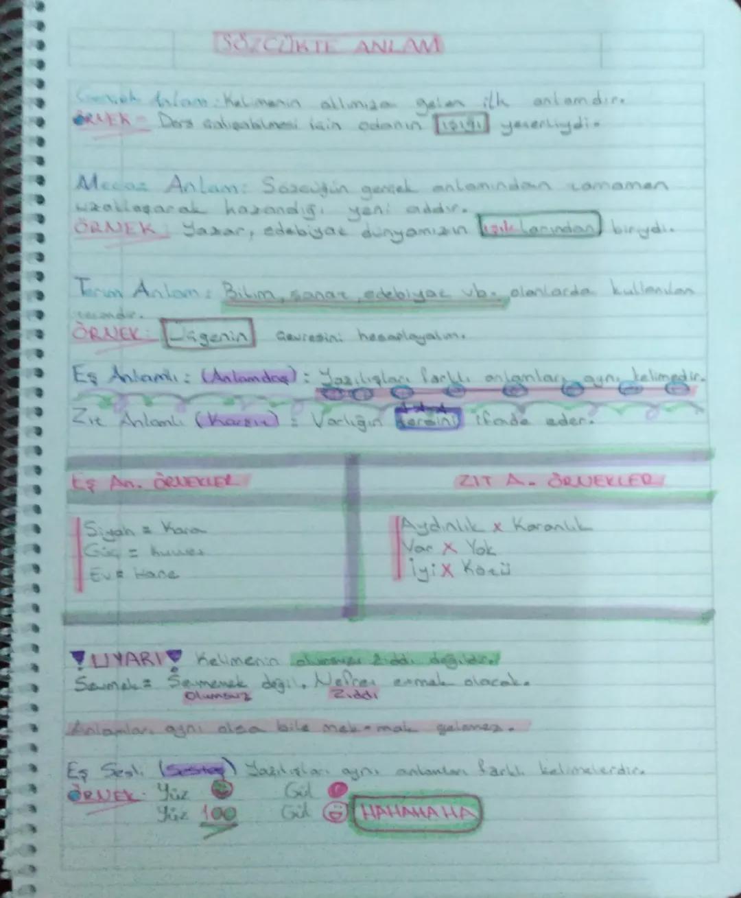 --- OCR Start ---
SÖZCÜKTE ANLAM
Curich dalam Kalimarin aklınıza gelen ith anlamdire
RLEK Ders capabilmesi için odanın 18191 yesertigdia
Mec