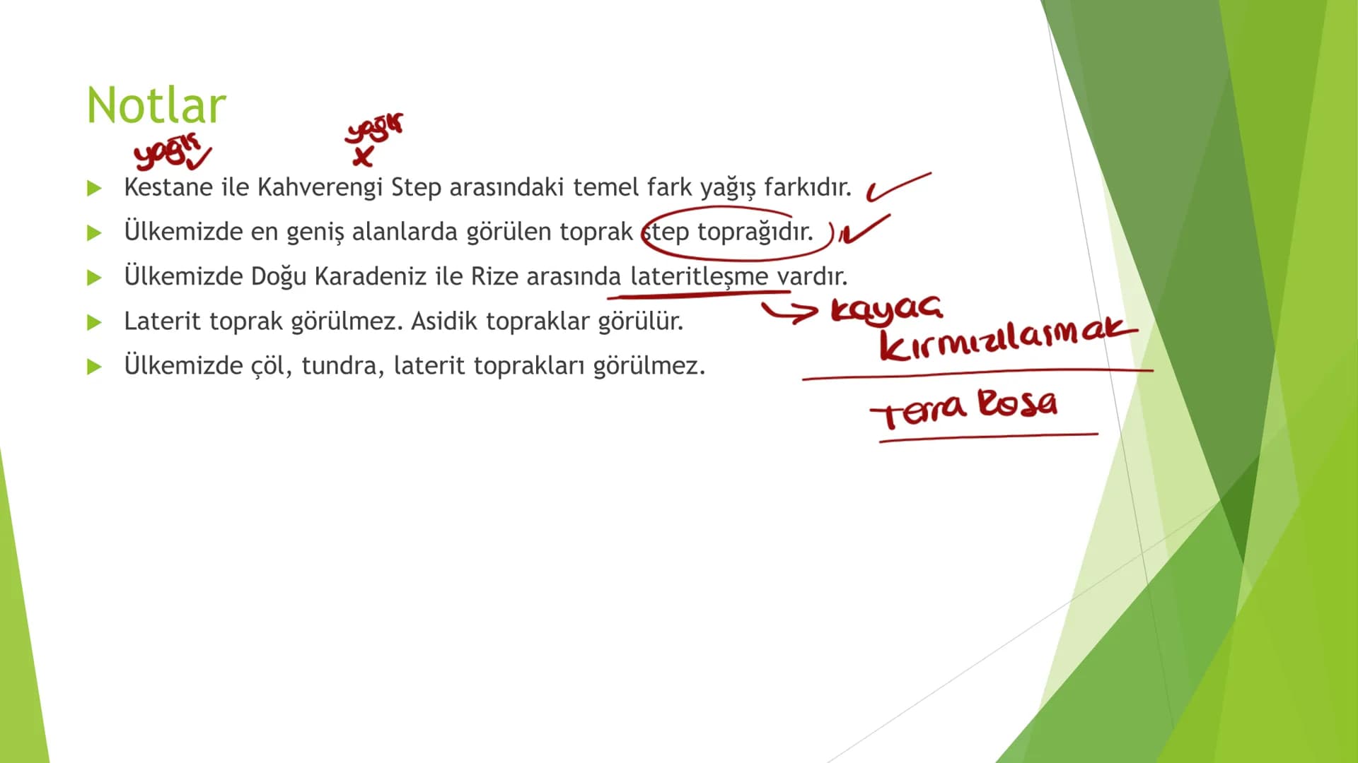 TÜRKİYE'DE SU, TOPRAK
VE BİTKİ 3ve4. zama
Türkiye'nin Akarsuları
Kaynakları yüksek dağlık sahalardır.
Yatak eğimleri fazladır.
Bu yüzden;
1.