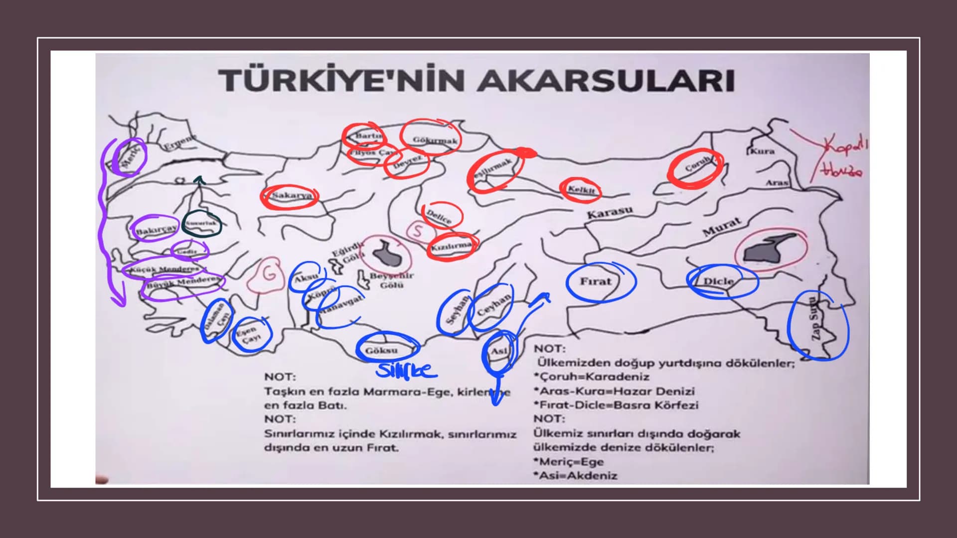 TÜRKİYE'DE SU, TOPRAK
VE BİTKİ 3ve4. zama
Türkiye'nin Akarsuları
Kaynakları yüksek dağlık sahalardır.
Yatak eğimleri fazladır.
Bu yüzden;
1.