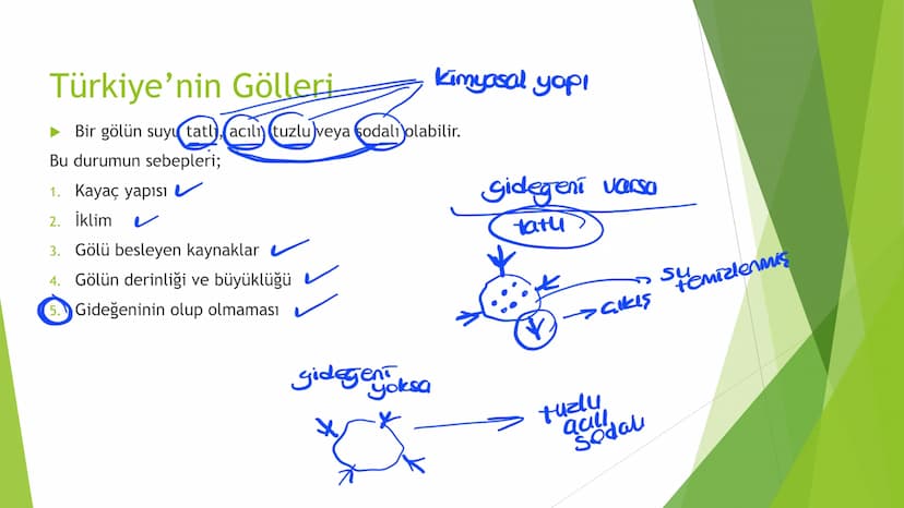 TÜRKİYE'DE SU, TOPRAK
VE BİTKİ 3ve4. zama
Türkiye'nin Akarsuları
Kaynakları yüksek dağlık sahalardır.
Yatak eğimleri fazladır.
Bu yüzden;
1.