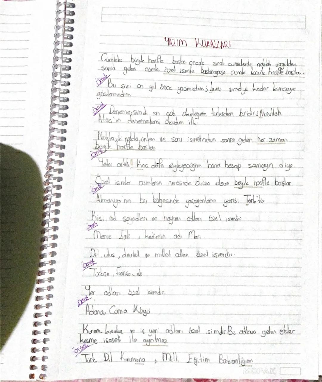 YAZIM KURALLARI
Cumleler boyuk haifle baabs ancak sıral cuntelerde noeld. virgulden.
Sonra gelen combe özel ismle baslanyasa cumle biruk has