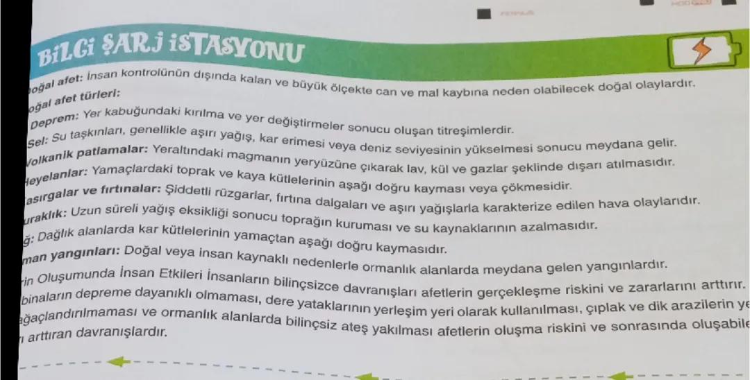 5-6. sınıf sosyal bilgiler doğal afet 