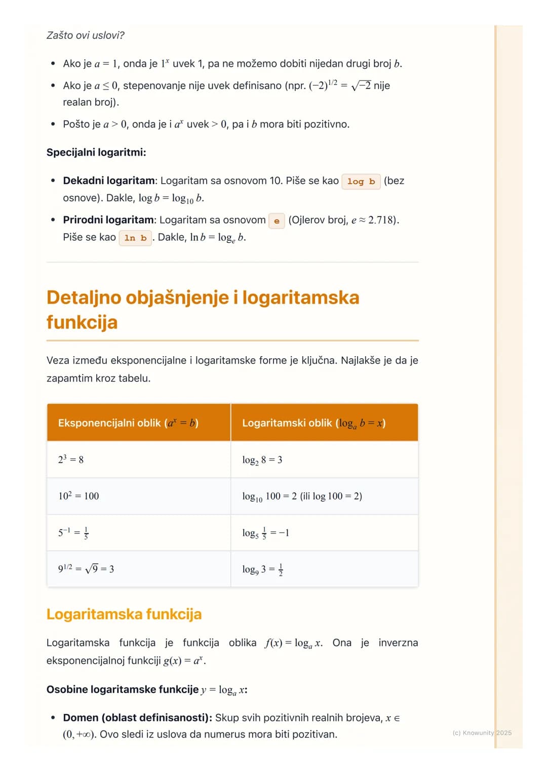 # Pojam logaritma i
logaritamske funkcije

Uvod u pojam logaritma

Logaritmi su u suštini inverzna operacija stepenovanju. Kao što je koreno